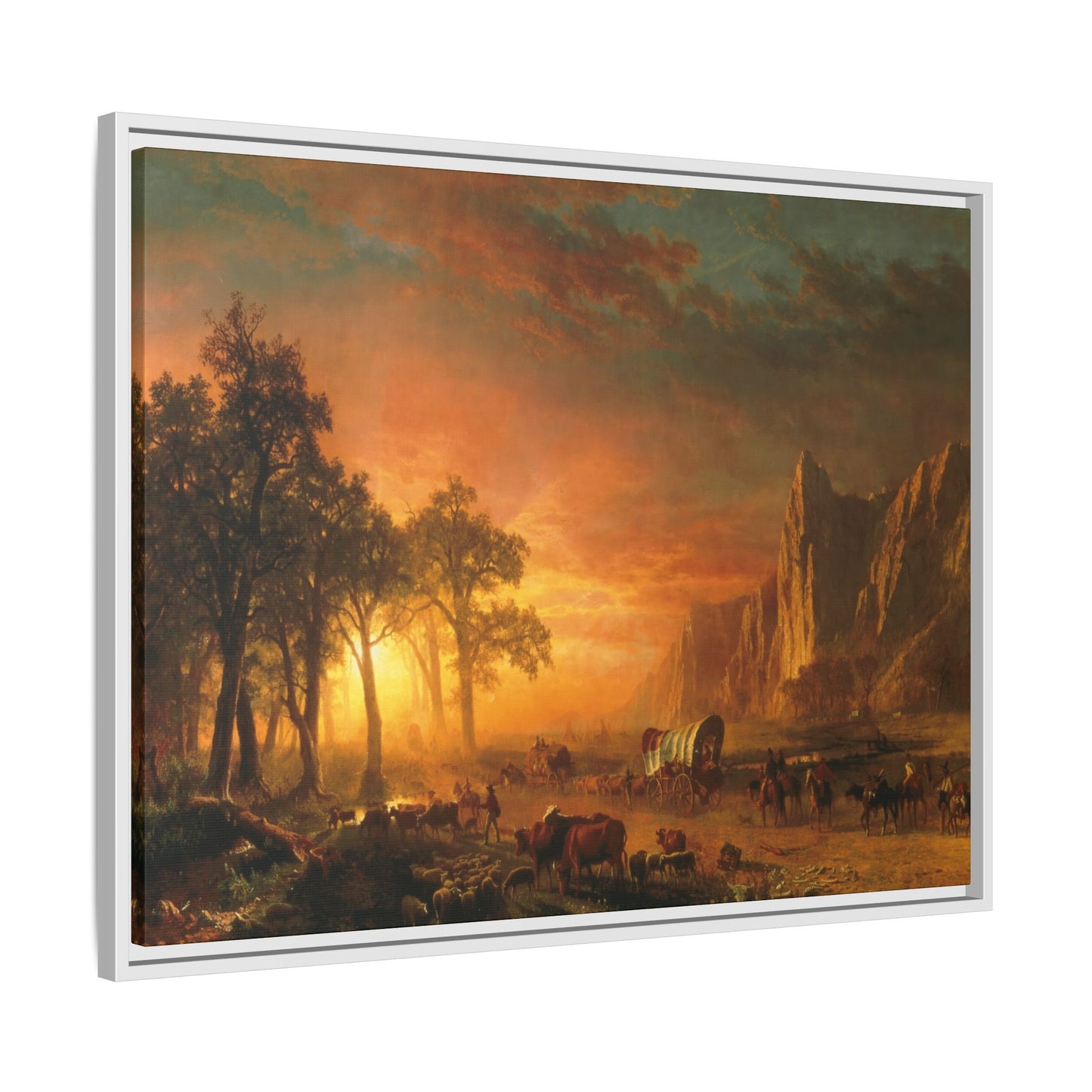 Bierstadt, Albert - Emigrants Crossing the Plains (1867) - Matte Canvas, Framed