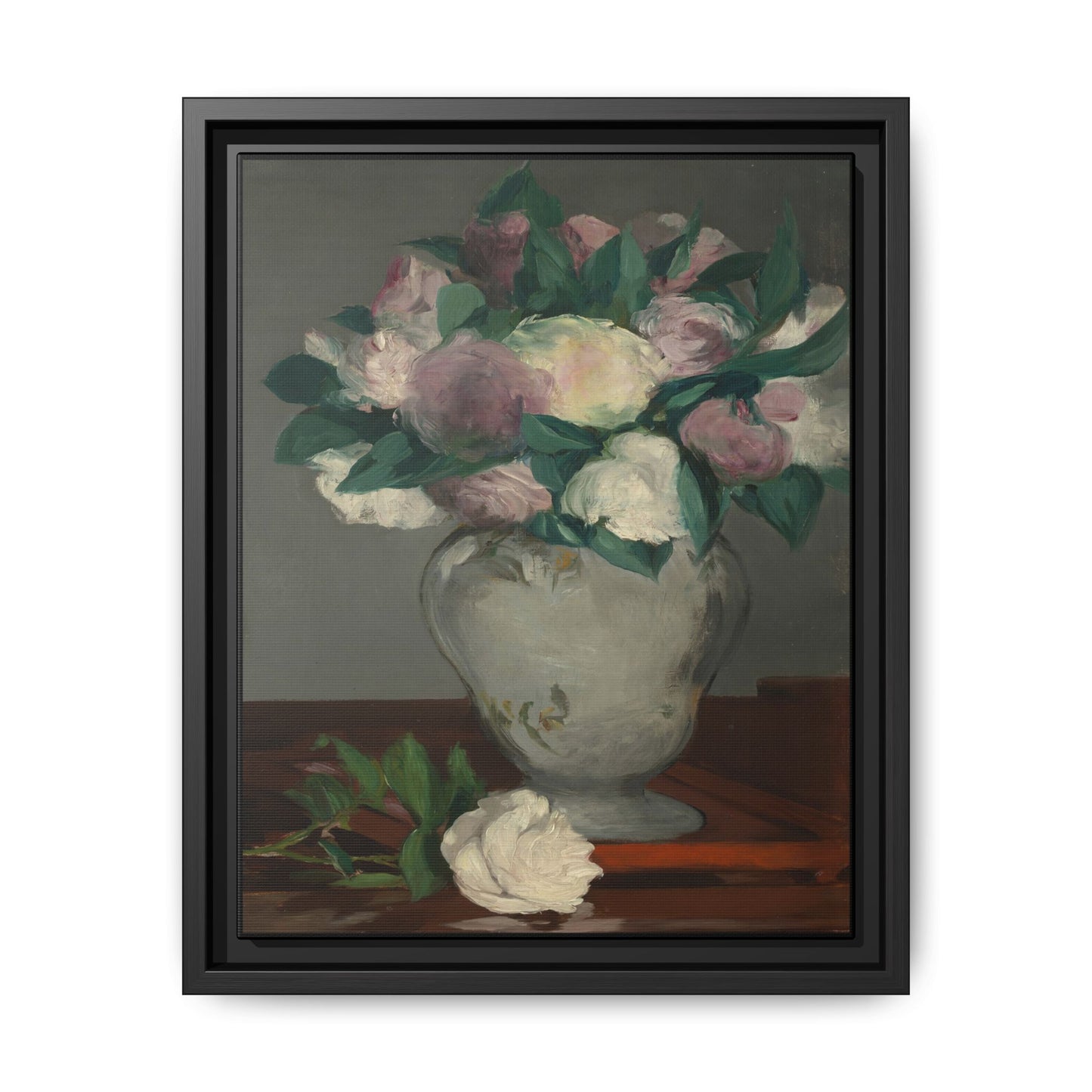 Manet, Édouard - Peonies (1864) - Matte Canvas, Framed