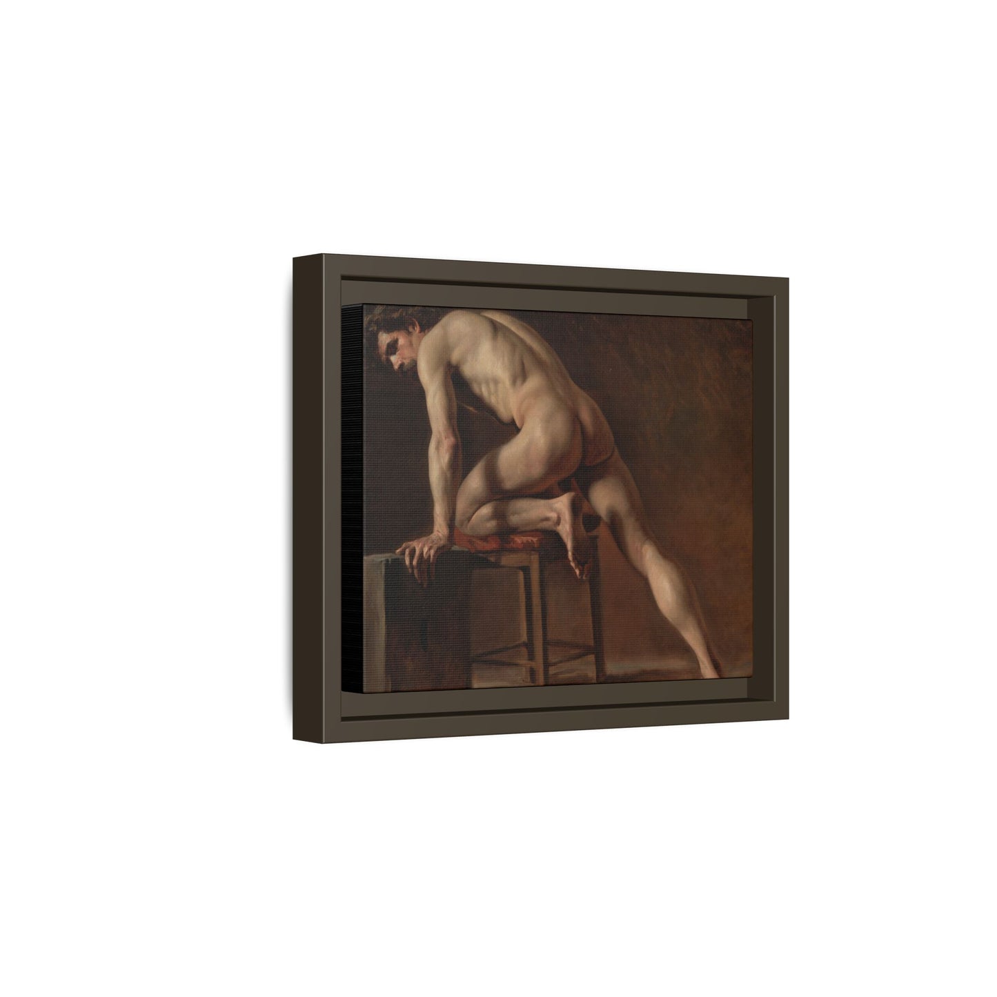 Courbet, Gustave - Study of a Nude Man (1840) - Matte Canvas, Framed