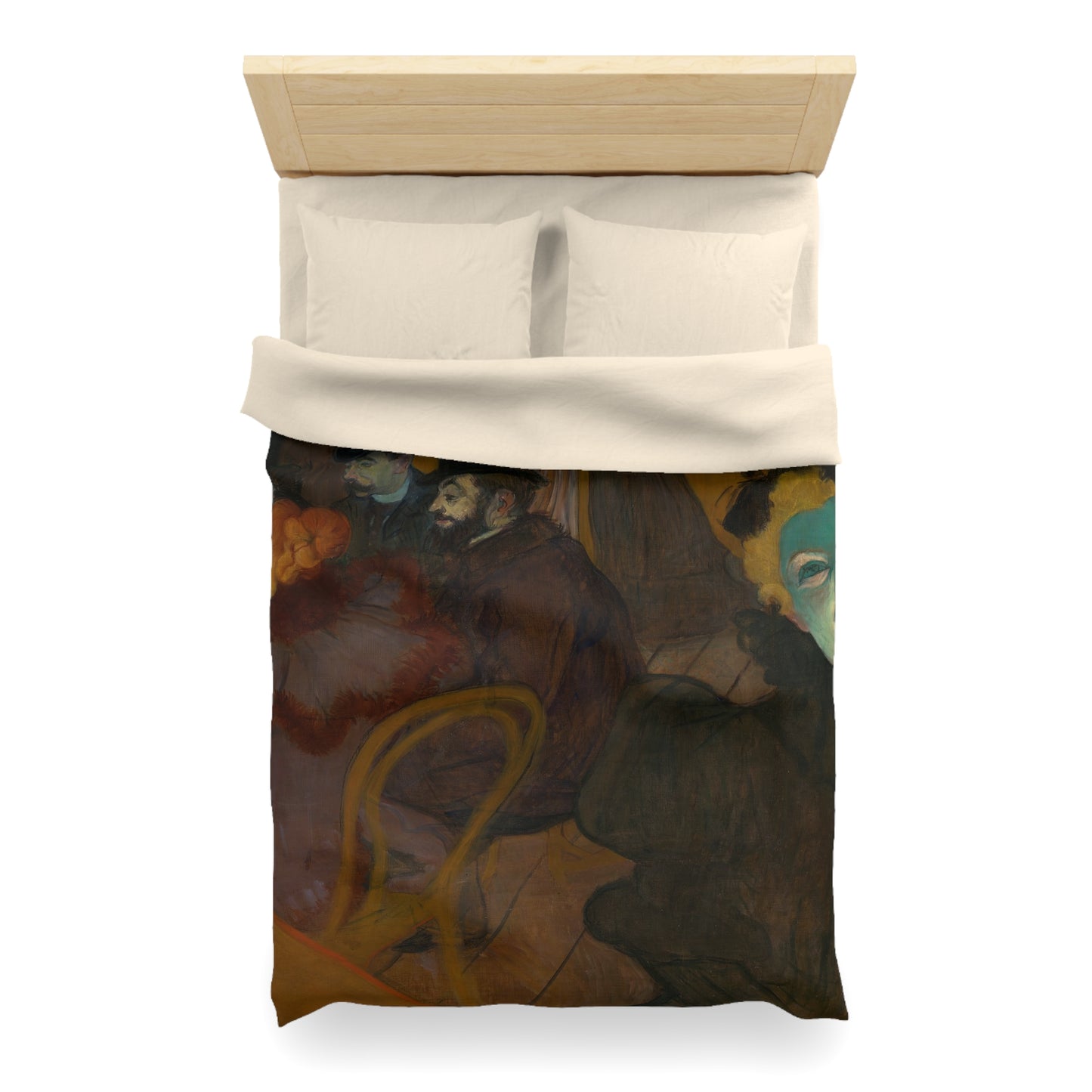 Toulouse-Lautrec, Henri - At the Moulin Rouge (1892) - Microfiber Duvet Cover