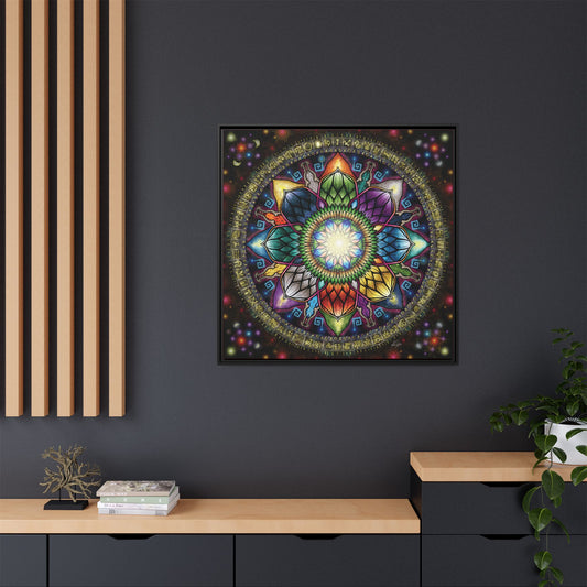 Mystic Jewel Mandala - Framed Matte Canvas