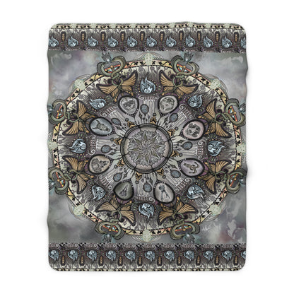 Memento Mori Mandala - Sherpa Fleece Blanket