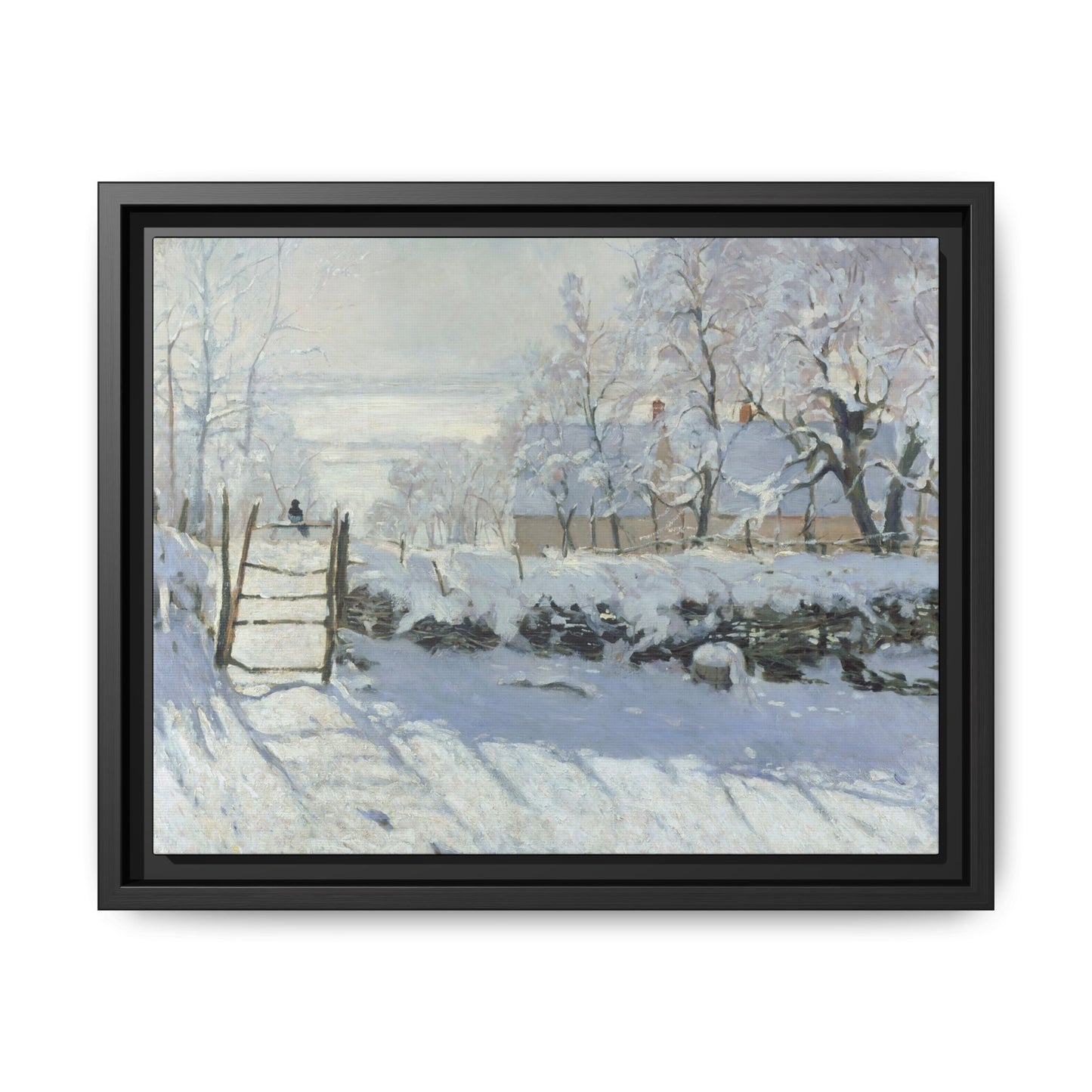 Monet, Claude - The Magpie (1868) - Matte Canvas, Framed