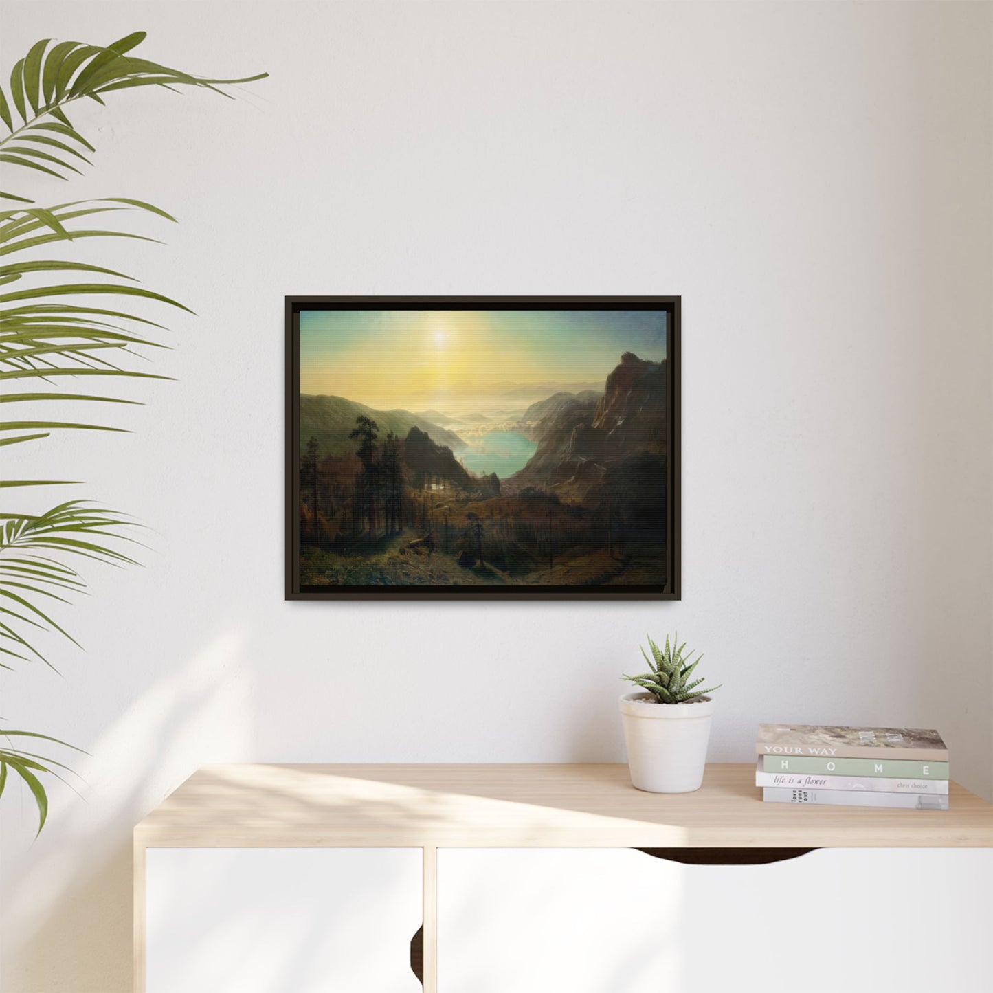 Bierstadt, Albert - Donner Lake from the Summit (1873) - Matte Canvas, Framed