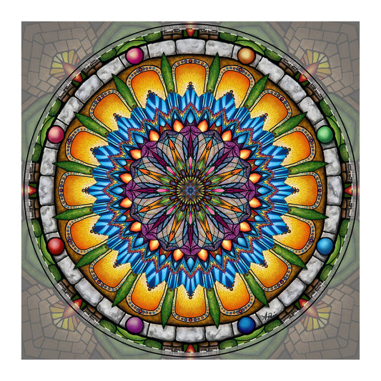 Emerald Arrows Mandala - PU Leather Mouse Mat