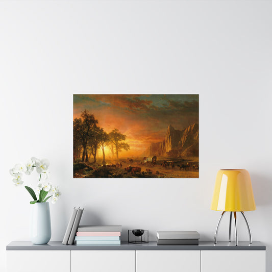 Bierstadt, Albert - Emigrants Crossing the Plains (1867) - Satin Posters