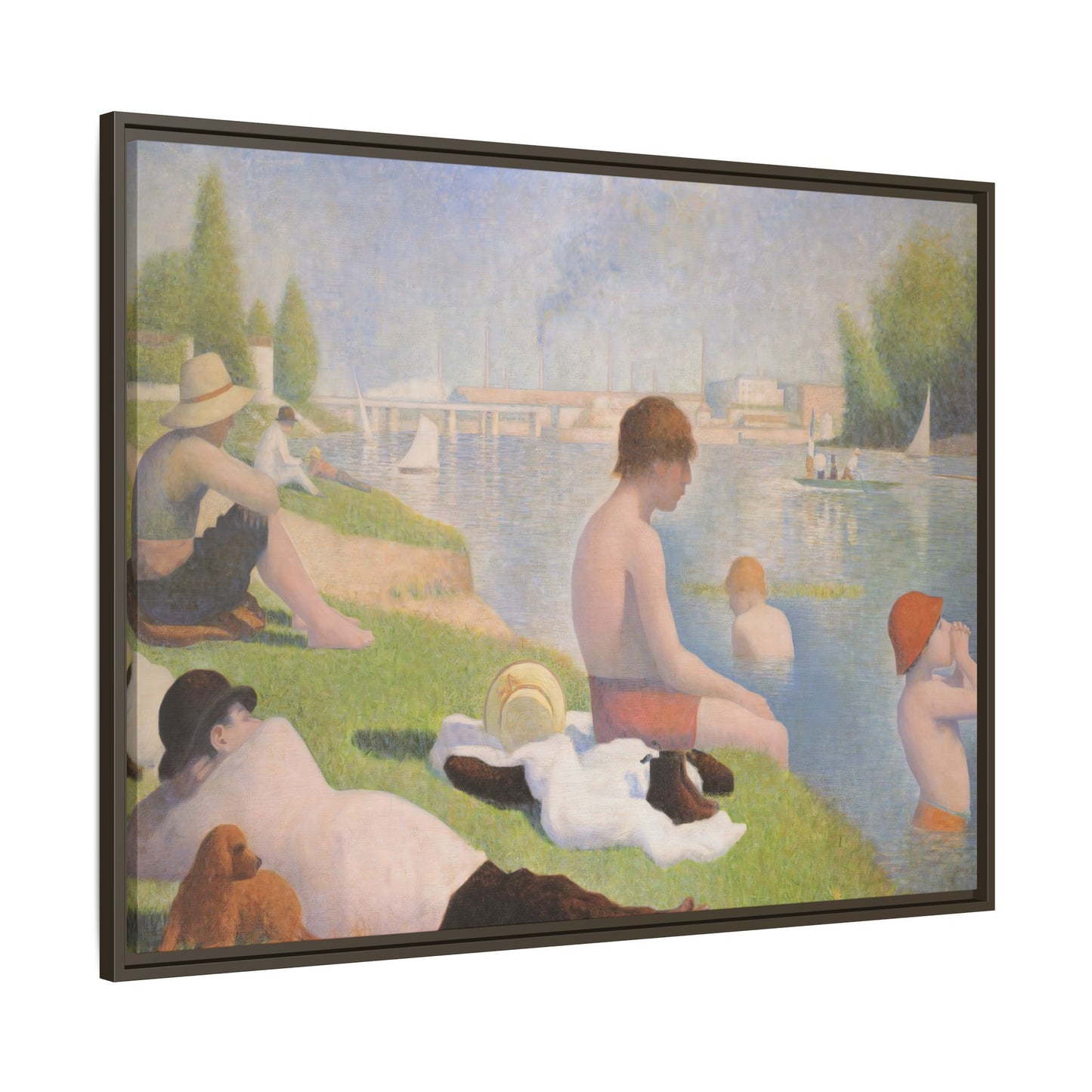 Seurat, Georges - Bathers at Asnières (1884) - Matte Canvas, Framed