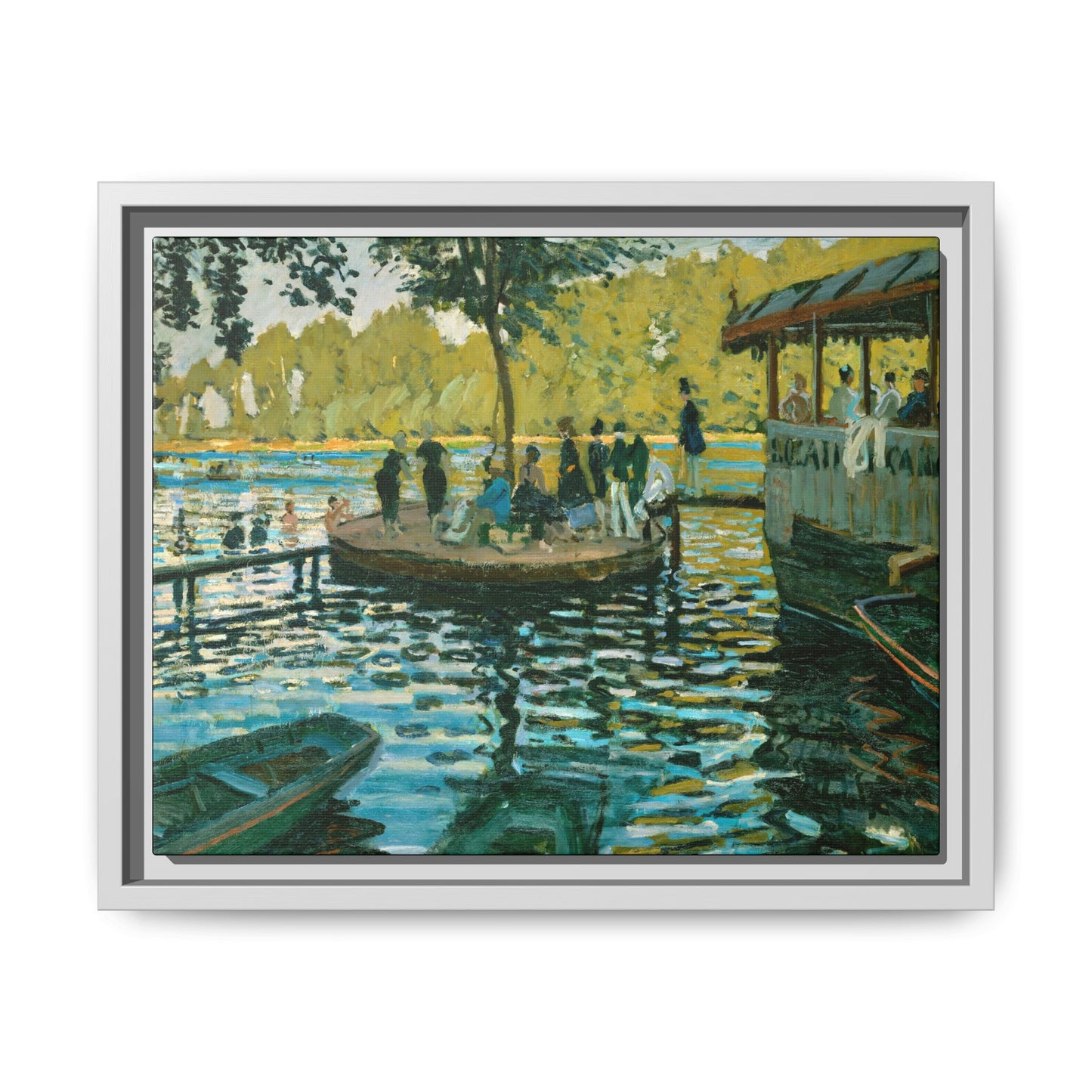 Monet, Claude - La Grenouillere (1869) - Matte Canvas, Framed