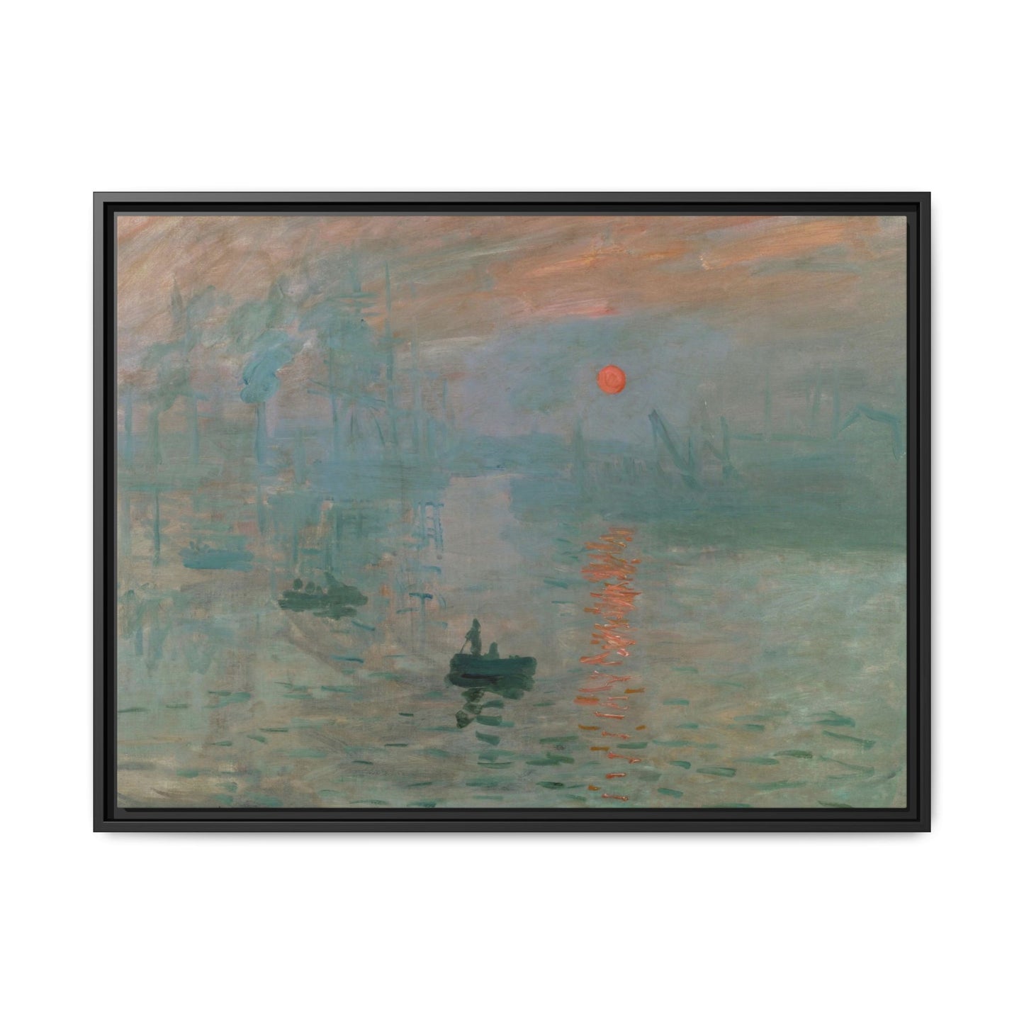 Monet, Claude - Impression, Sunrise (1872) - Matte Canvas, Framed