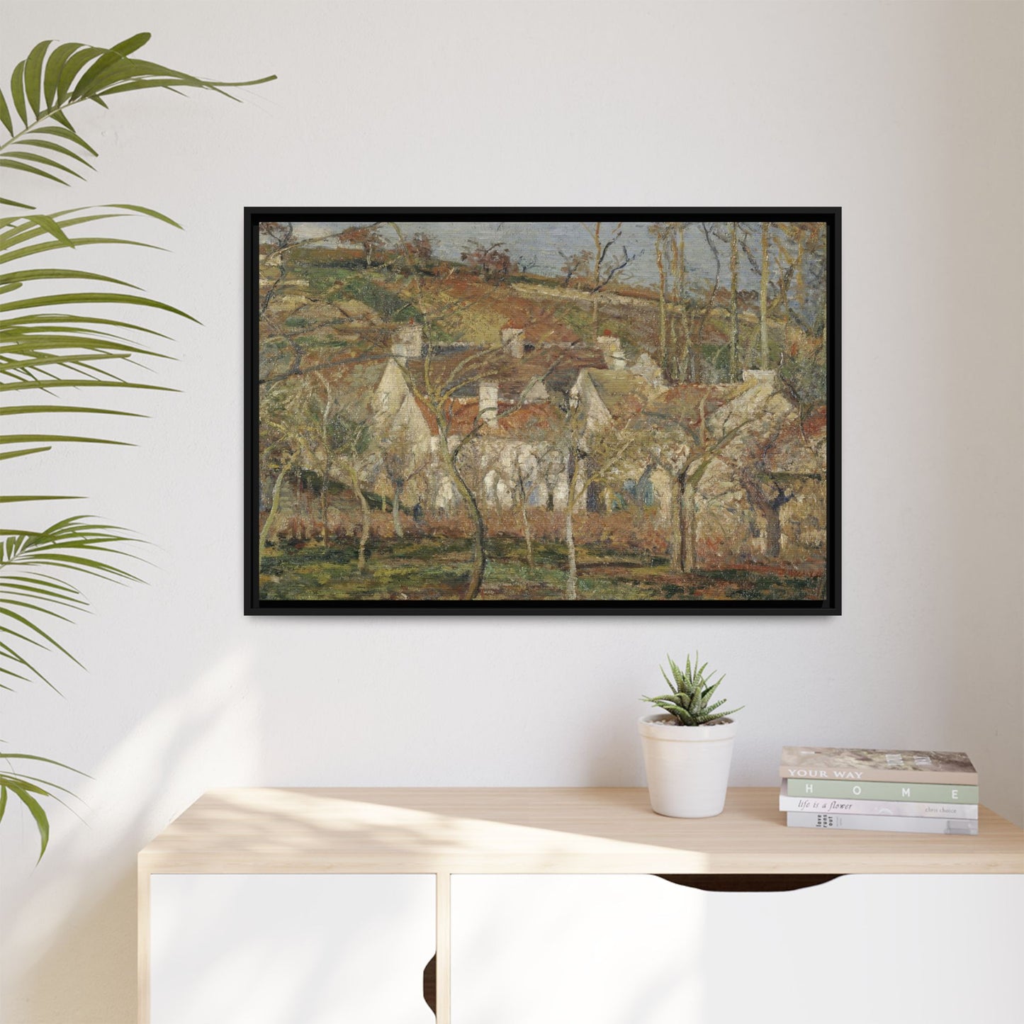 Pissarro, Camille - Red Roofs, Corner of a Village in Winter (1877) - Matte Canvas, Framed