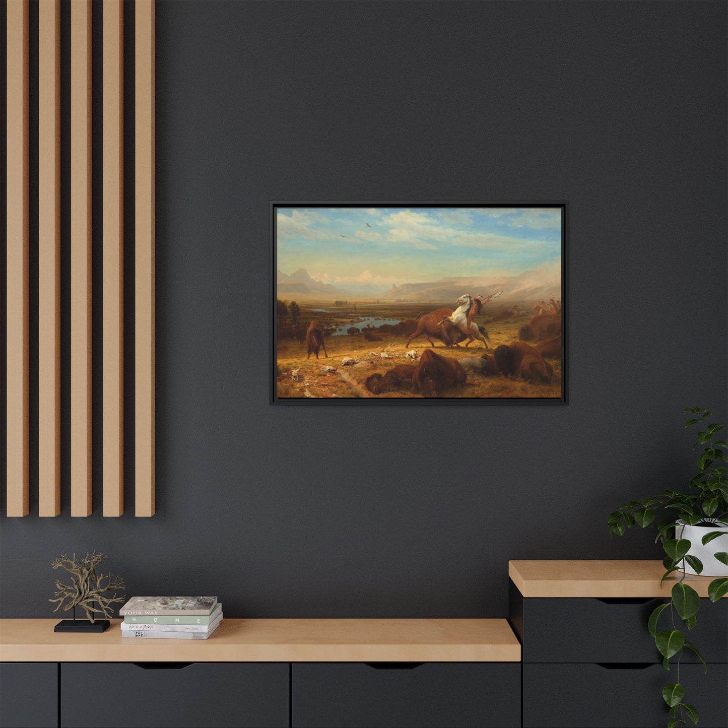 Bierstadt, Albert - The Last of the Buffalo  (1888) - Matte Canvas, Framed
