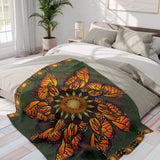 Pacio, Adam - Monarch Butterfly Mandala - Arctic Fleece Blanket