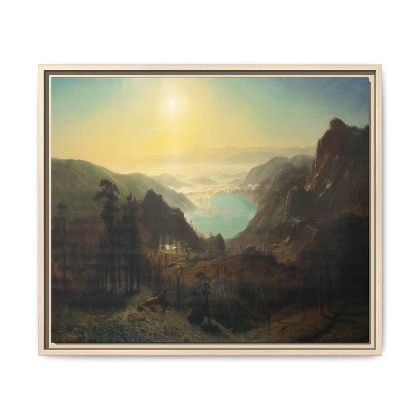 Bierstadt, Albert - Donner Lake from the Summit (1873) - Matte Canvas, Framed
