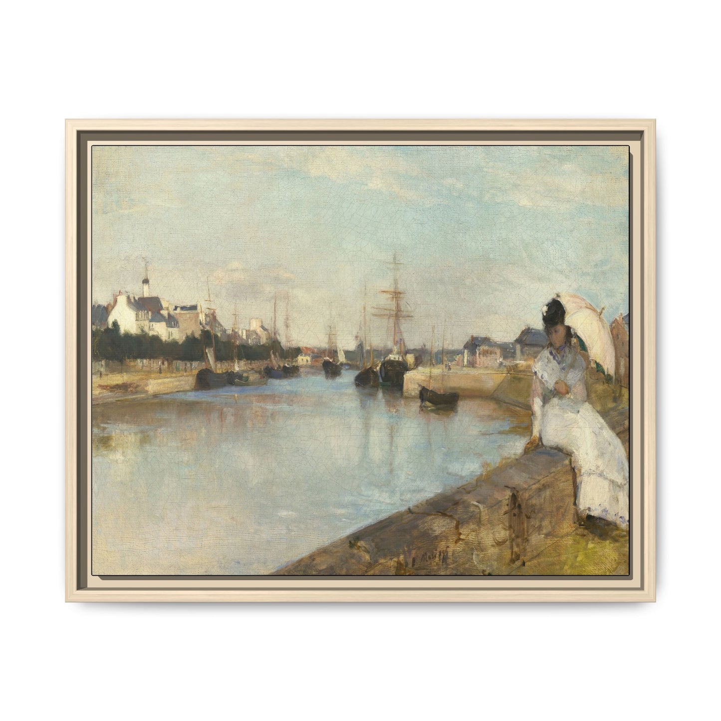 Morisot, Berthe - The Harbor at Lorient (1869) - Matte Canvas, Framed