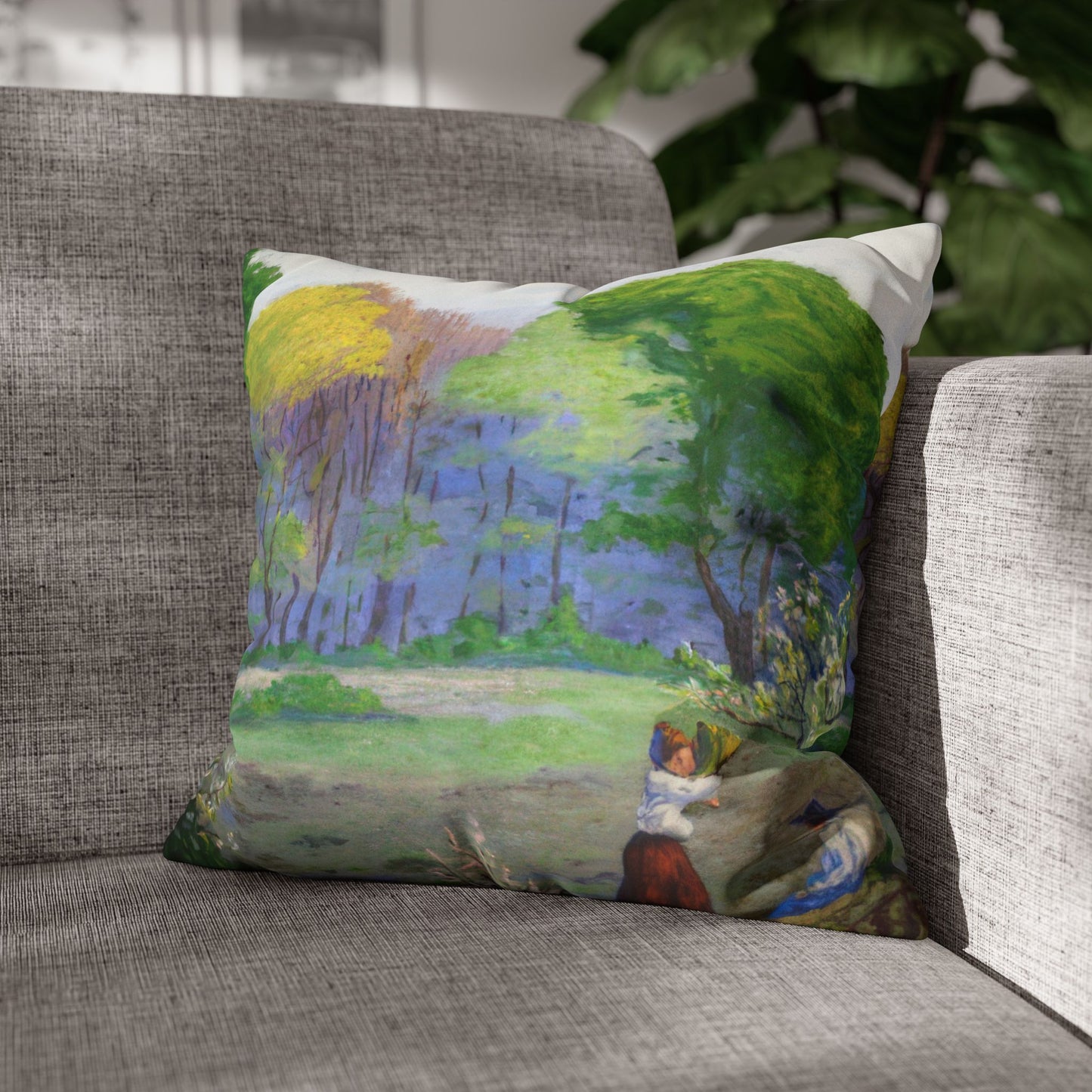 Ranson, Paul - Picking Flowers (1890) - Suede Square Pillowcase