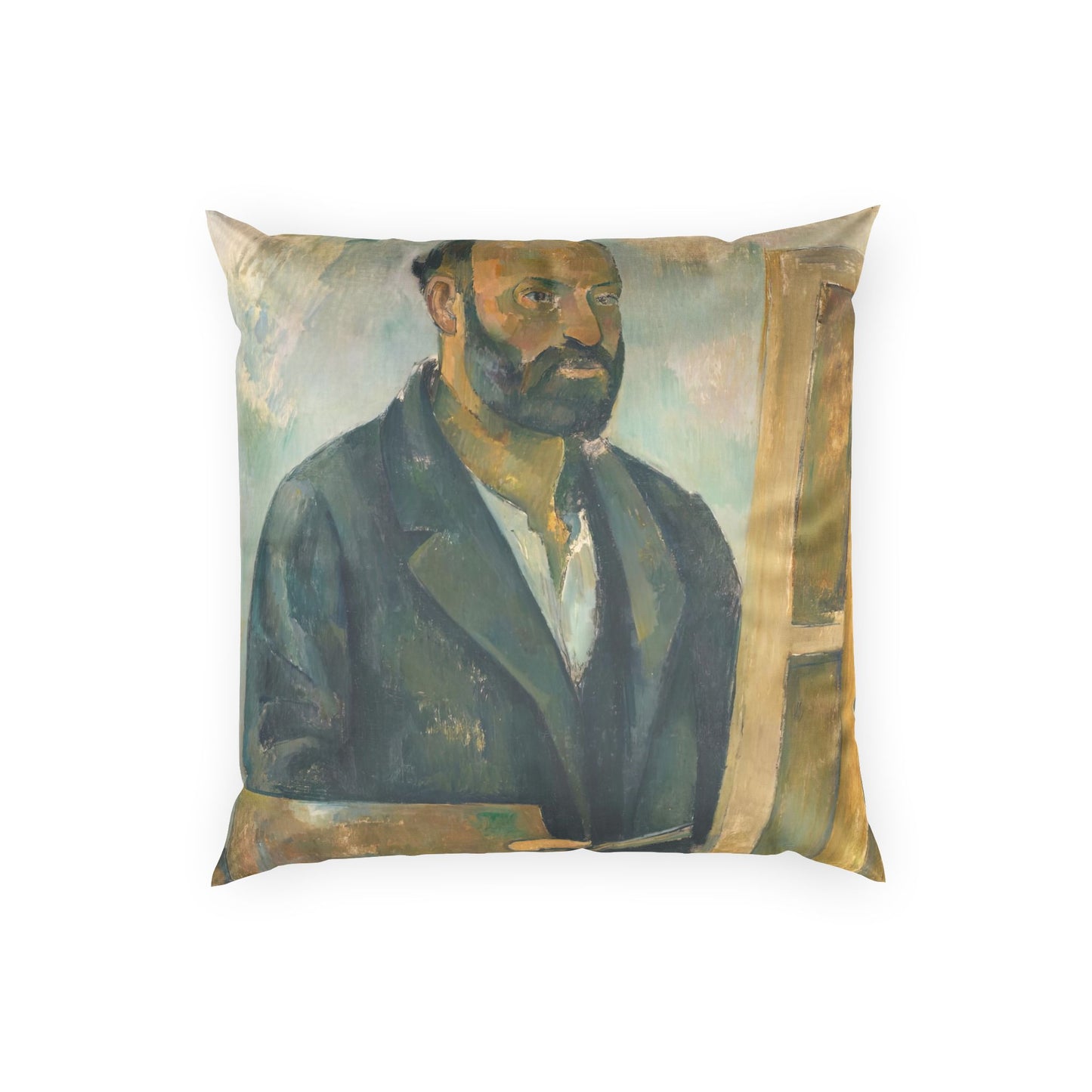 Cézanne, Paul - Portrait of the Artist with a Palette (1890) - Poly Velvet Pillow