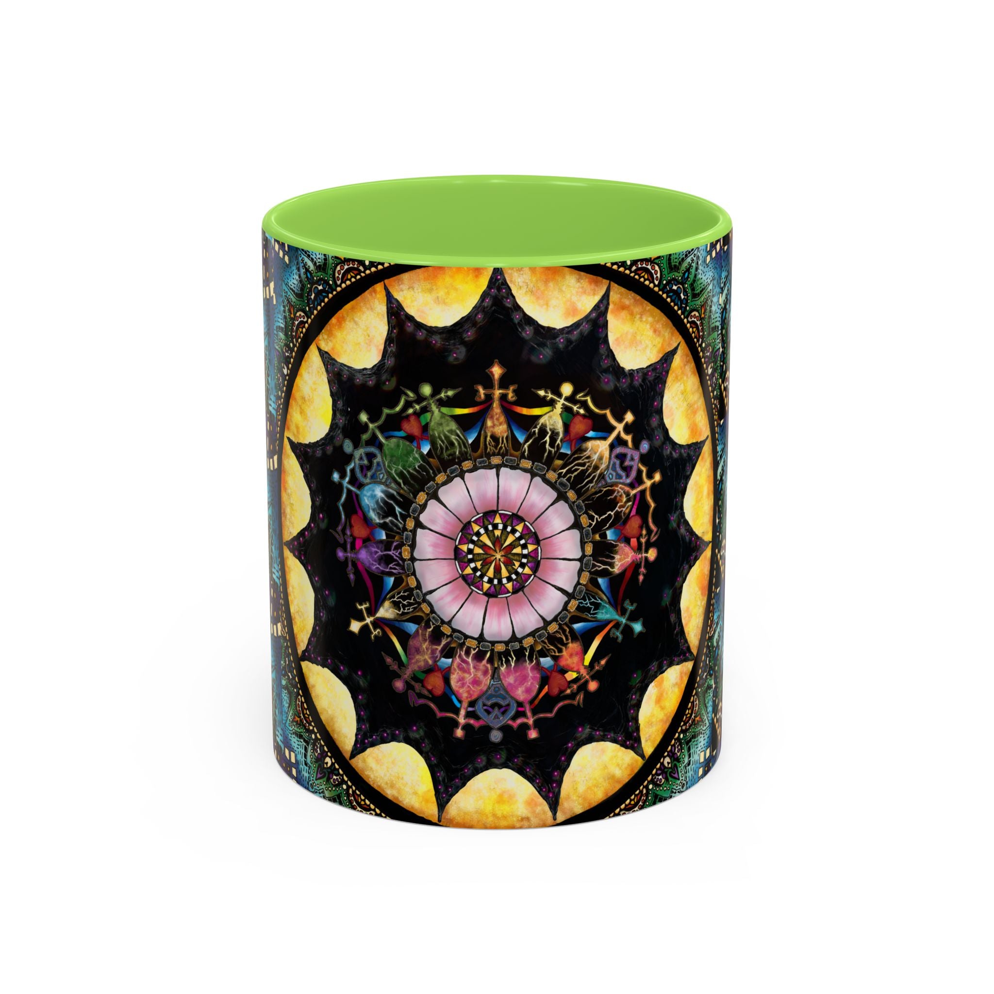 Obsidian Grandmothers Mandala - Colorful Accent Mugs