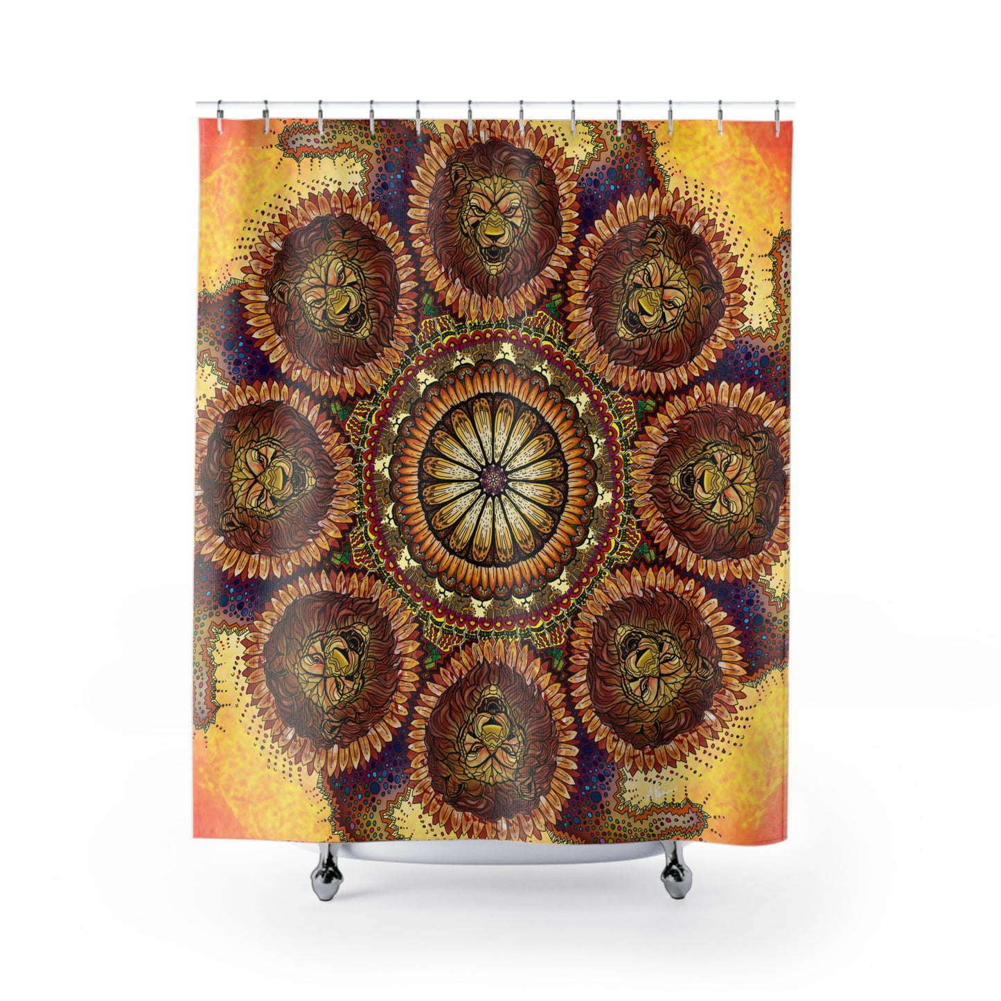 Lion Summer Mandala - Shower Curtains