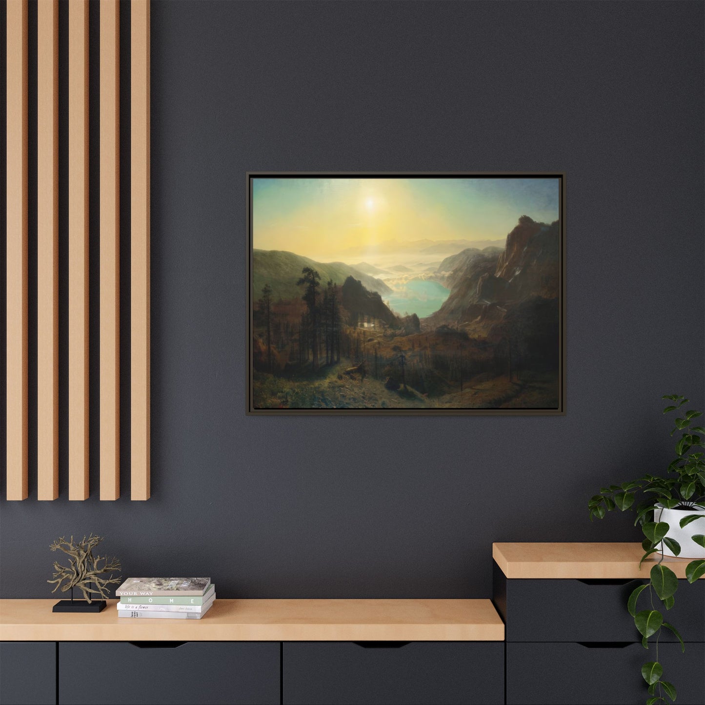 Bierstadt, Albert - Donner Lake from the Summit (1873) - Matte Canvas, Framed