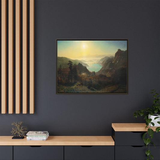 Bierstadt, Albert - Donner Lake from the Summit (1873) - Matte Canvas, Framed