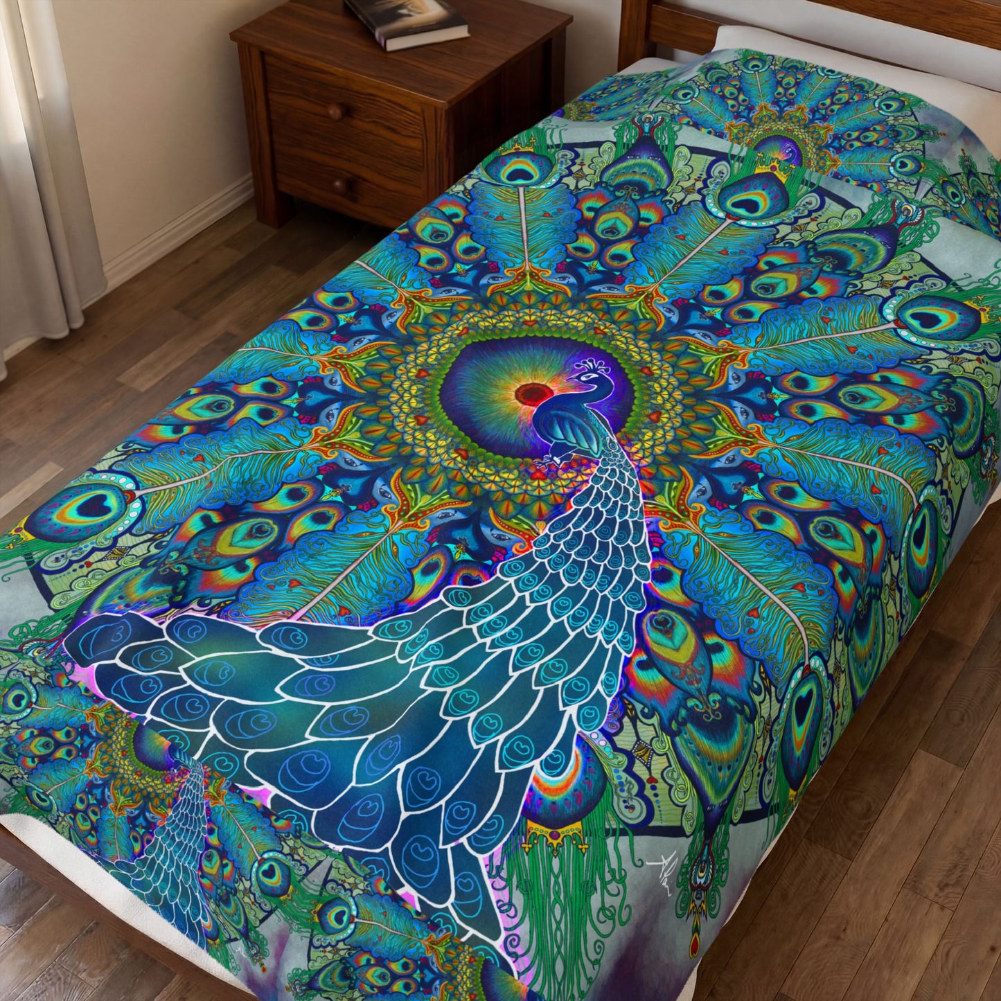 Pacio, Adam - Melek Taus Mandala - Velveteen Plush Blanket