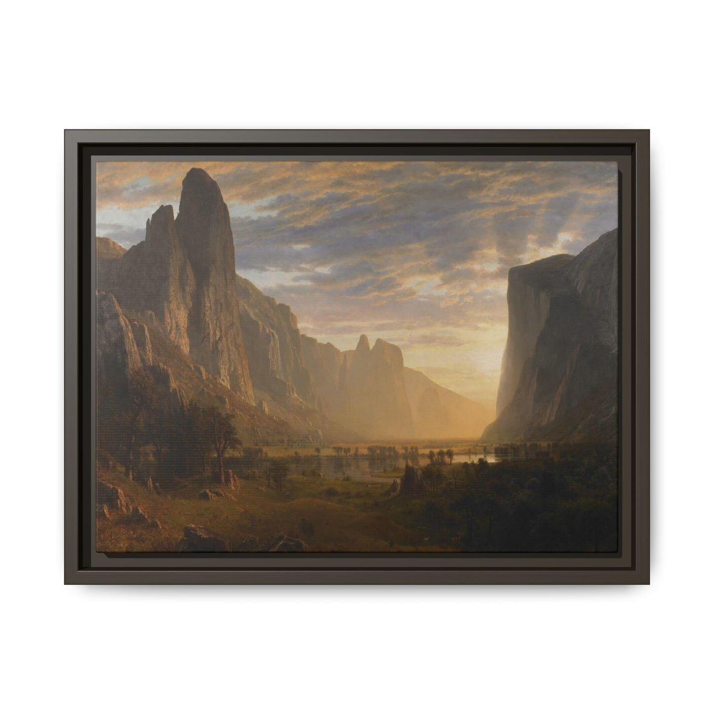 Bierstadt, Albert - Looking Down Yosemite Valley (1865) - Matte Canvas, Framed