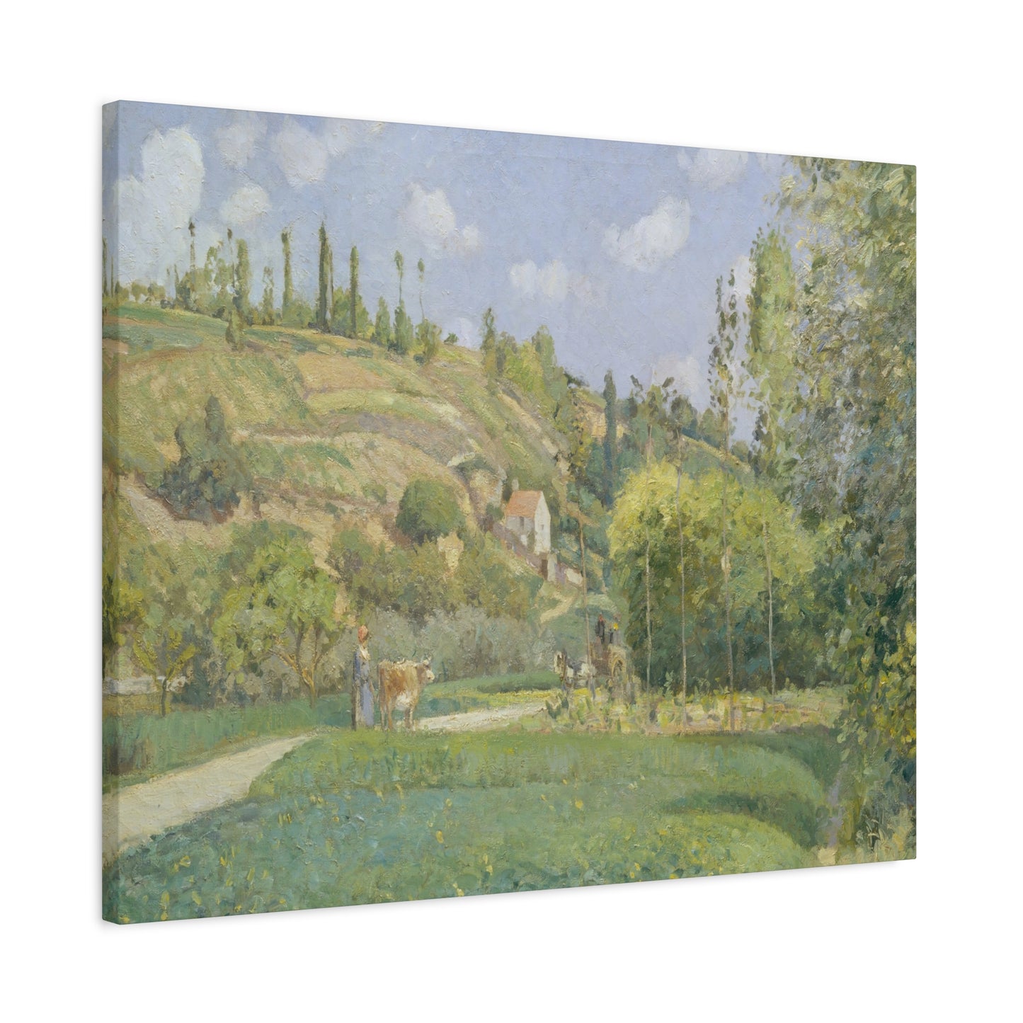 Pissarro, Camille - A Cowherd at Valhermeil, Auvers-sur-Oise (1874) - Canvas Block, unframed