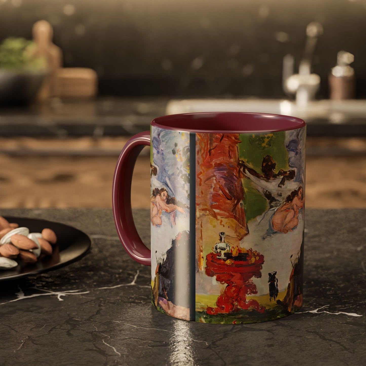 Cézanne, Paul - A Modern Olympia (1874) - Colorful Accent Mugs