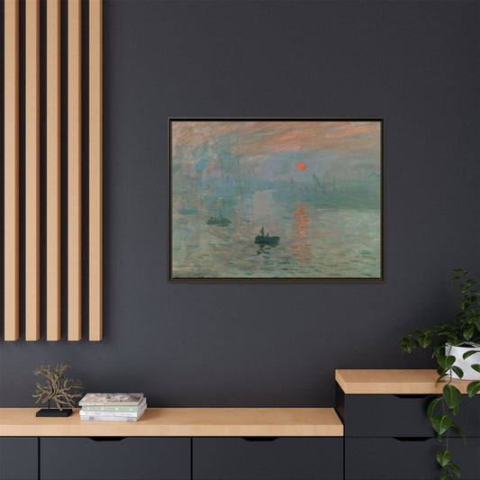 Monet, Claude - Impression, Sunrise (1872) - Matte Canvas, Framed