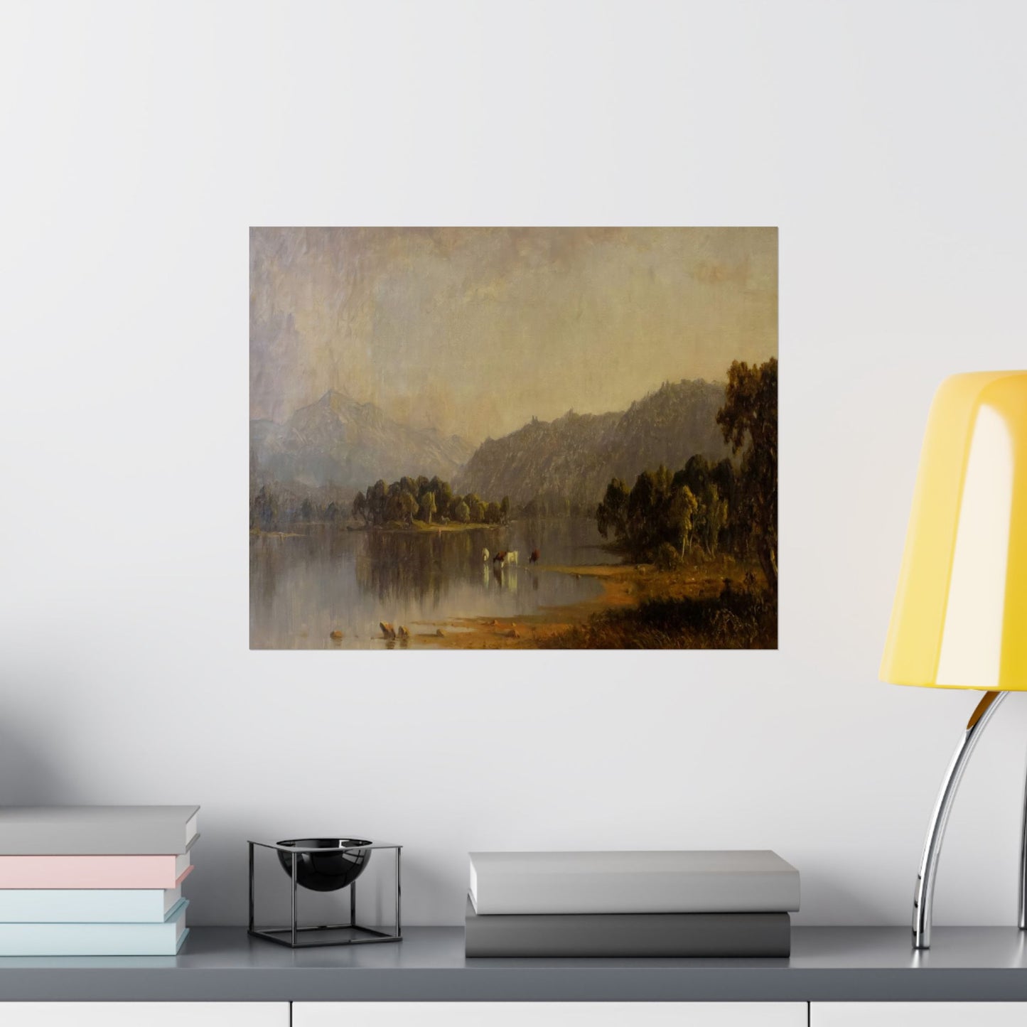 Gifford, Sanford Robinson - Mount Washington from the Saco  (1858) - Satin Posters