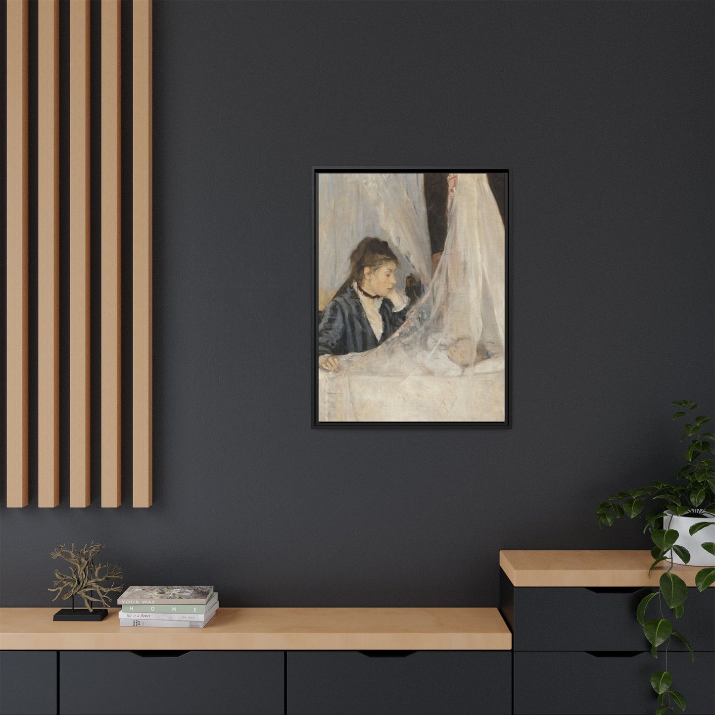 Morisot, Berthe - The Cradle (1872) - Matte Canvas, Framed