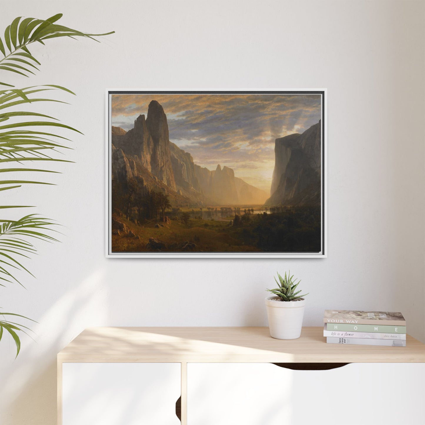 Bierstadt, Albert - Looking Down Yosemite Valley (1865) - Matte Canvas, Framed