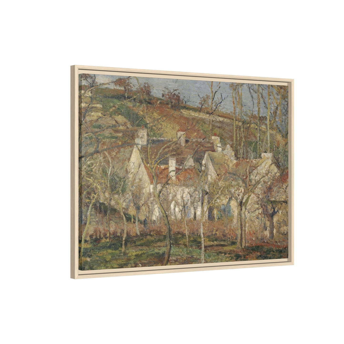 Pissarro, Camille - Red Roofs, Corner of a Village in Winter (1877) - Matte Canvas, Framed