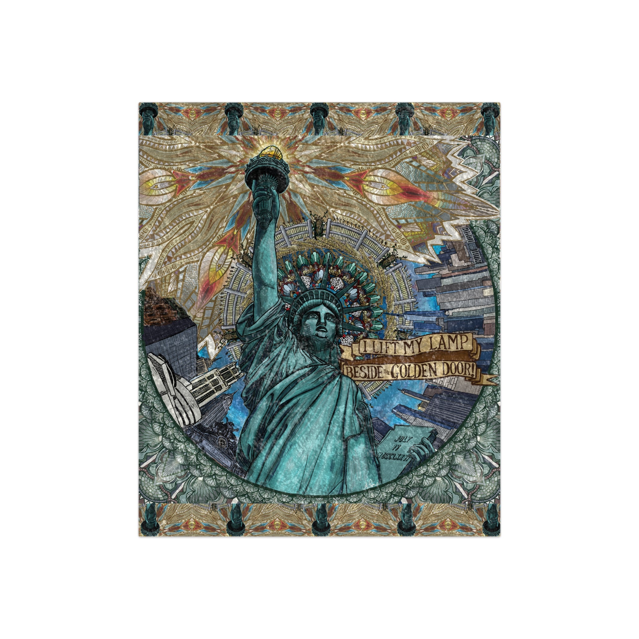 Liberty Mandala - Crushed Velvet Blanket