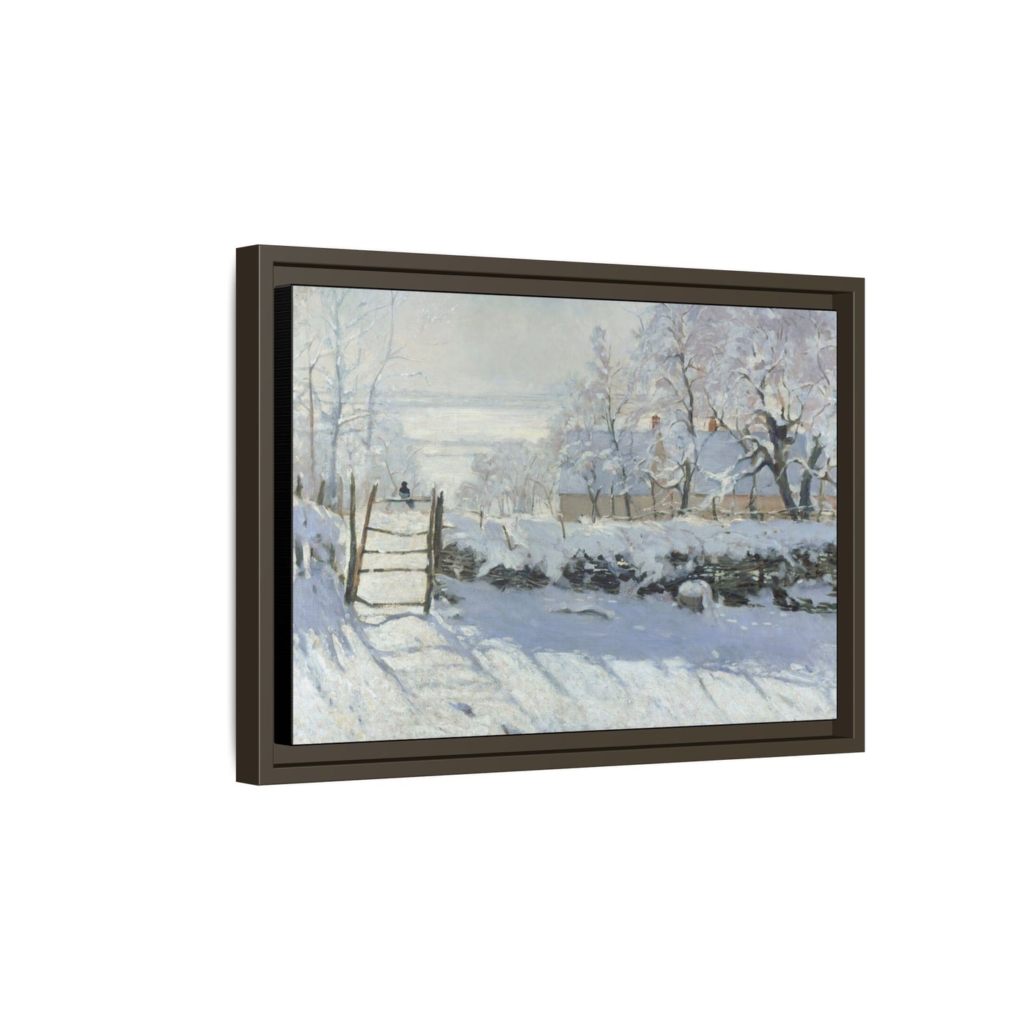 Monet, Claude - The Magpie (1868) - Matte Canvas, Framed