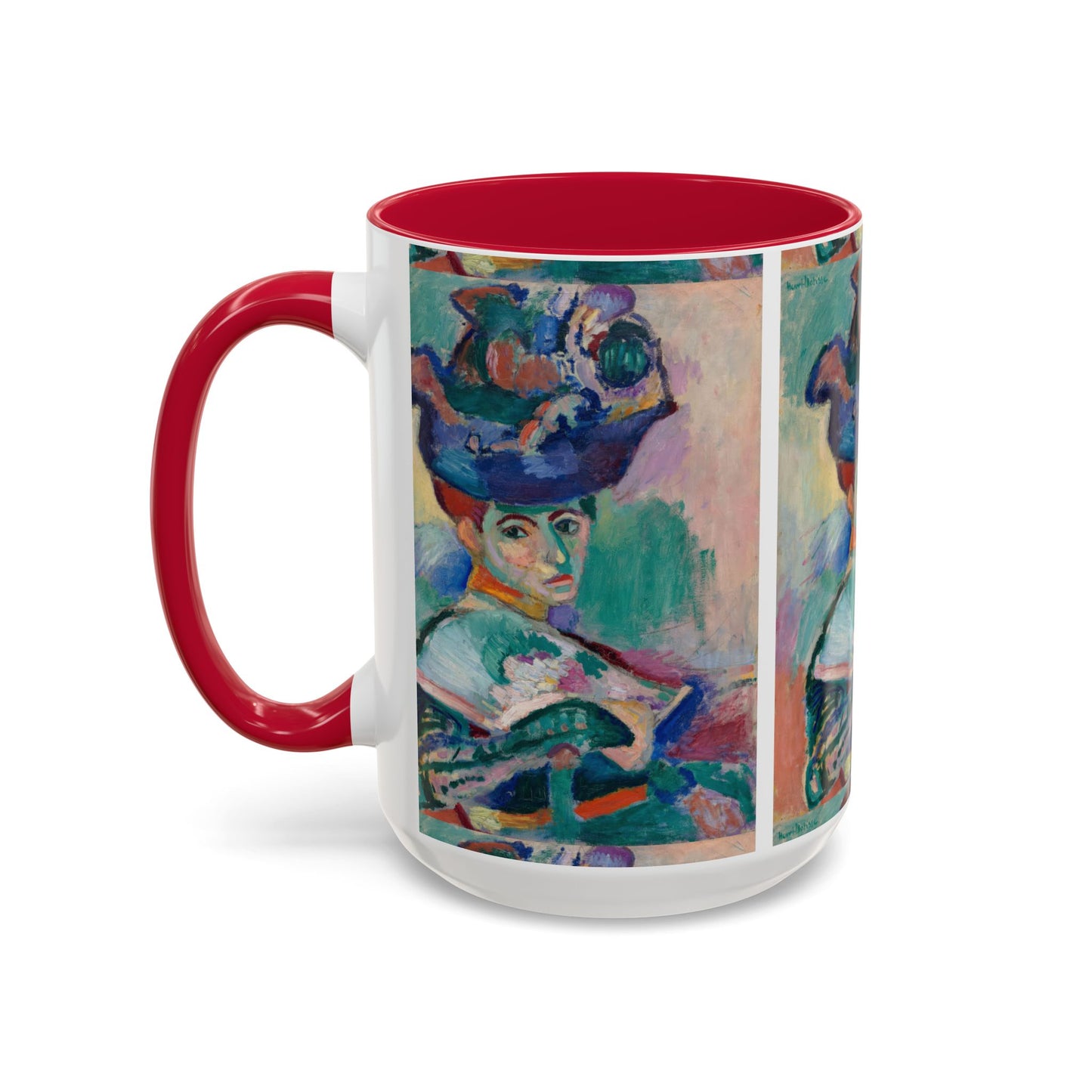 Matisse, Henri - Woman with a Hat (1905) - Colorful Accent Mugs