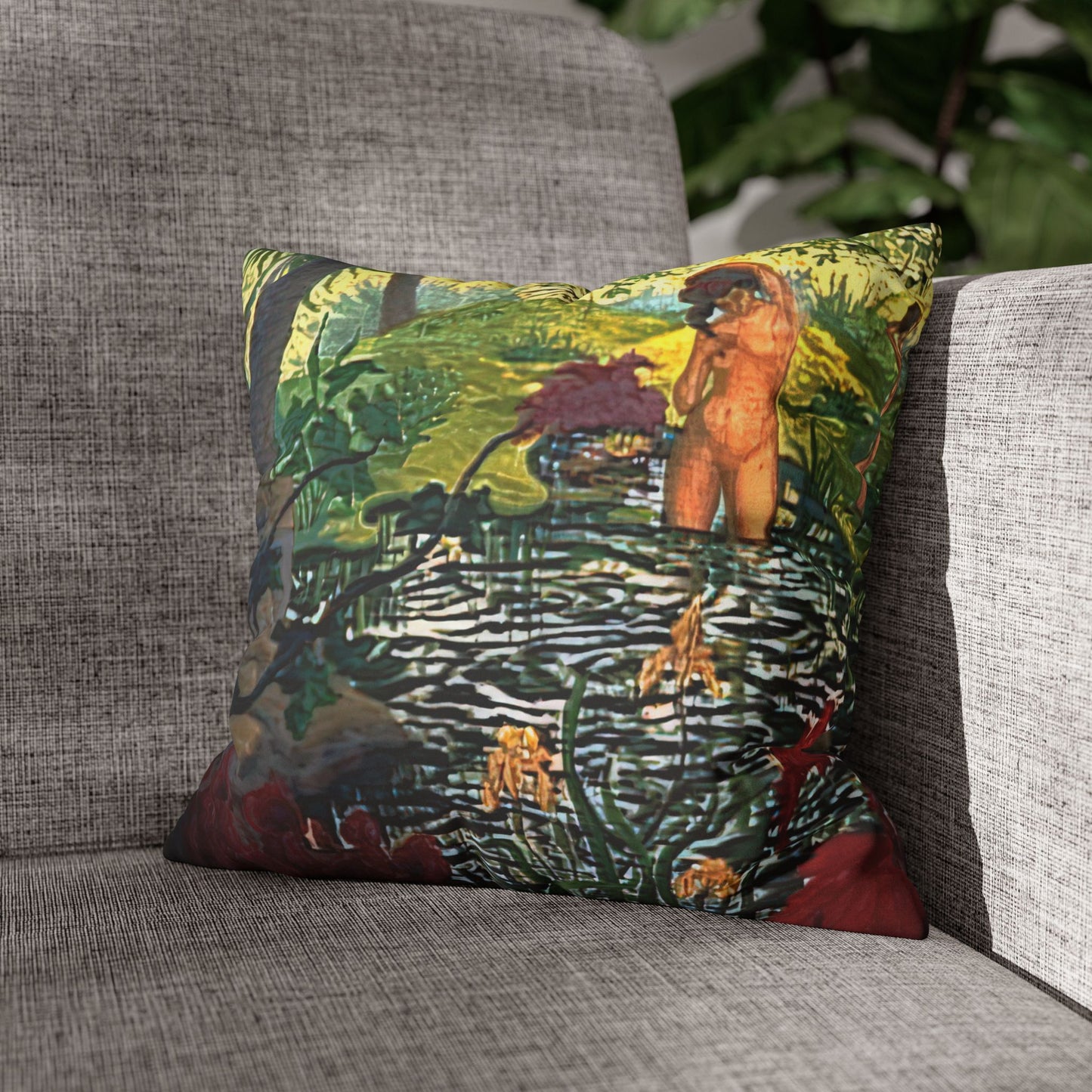 Ranson, Paul - The Lotus Bather (1906) - Suede Square Pillowcase