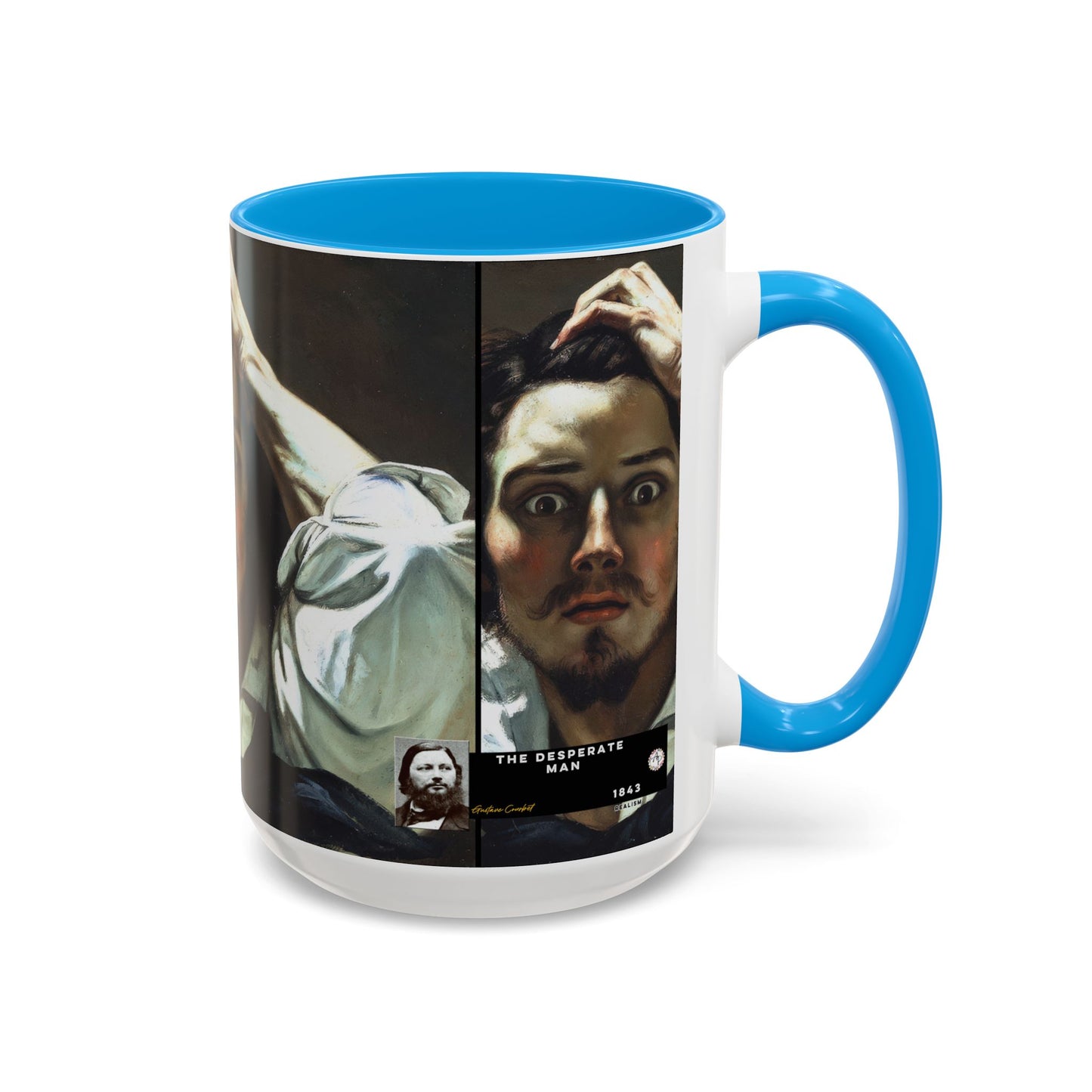 Courbet, Gustave - The Desperate Man (1843) - Colorful Accent Mugs