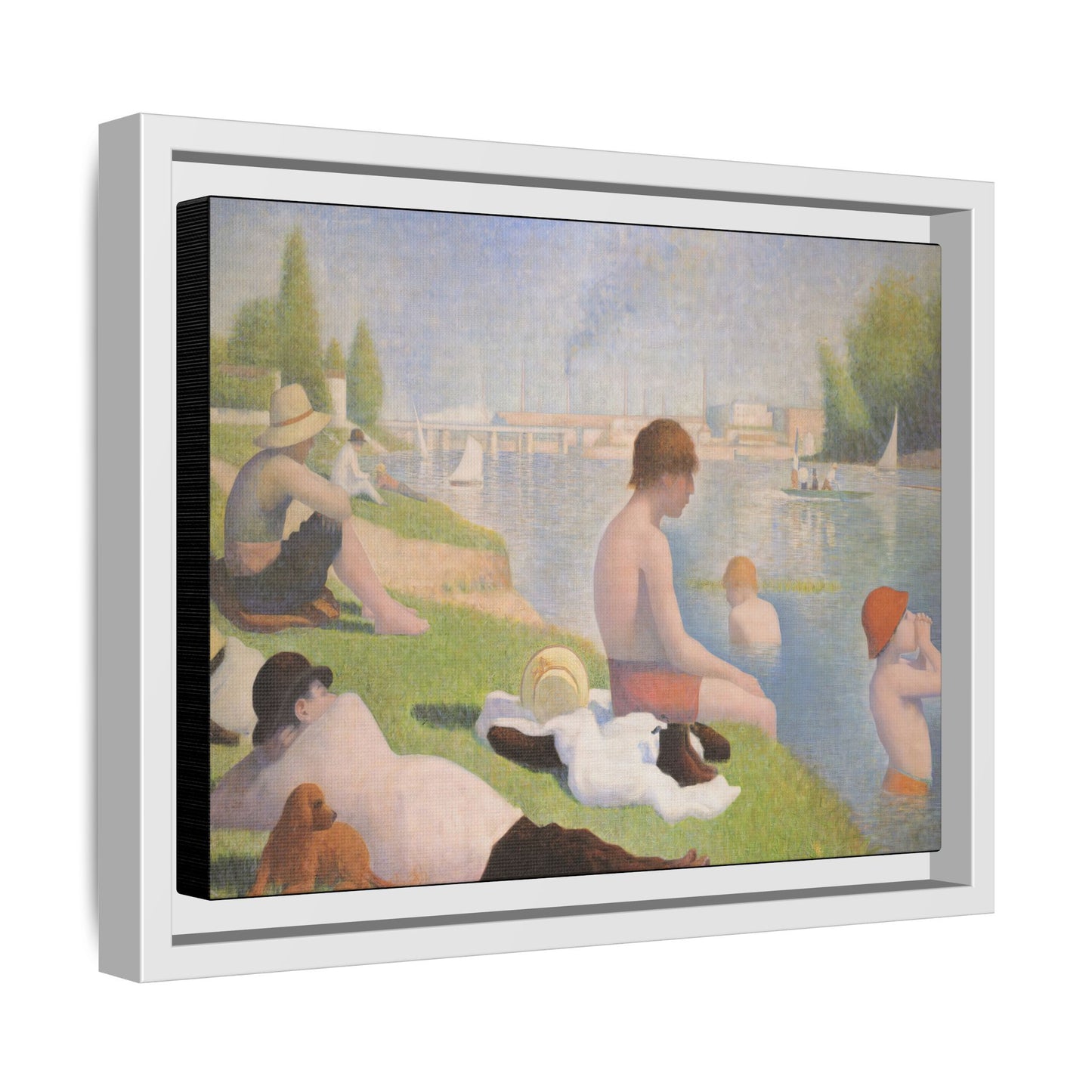 Seurat, Georges - Bathers at Asnières (1884) - Matte Canvas, Framed