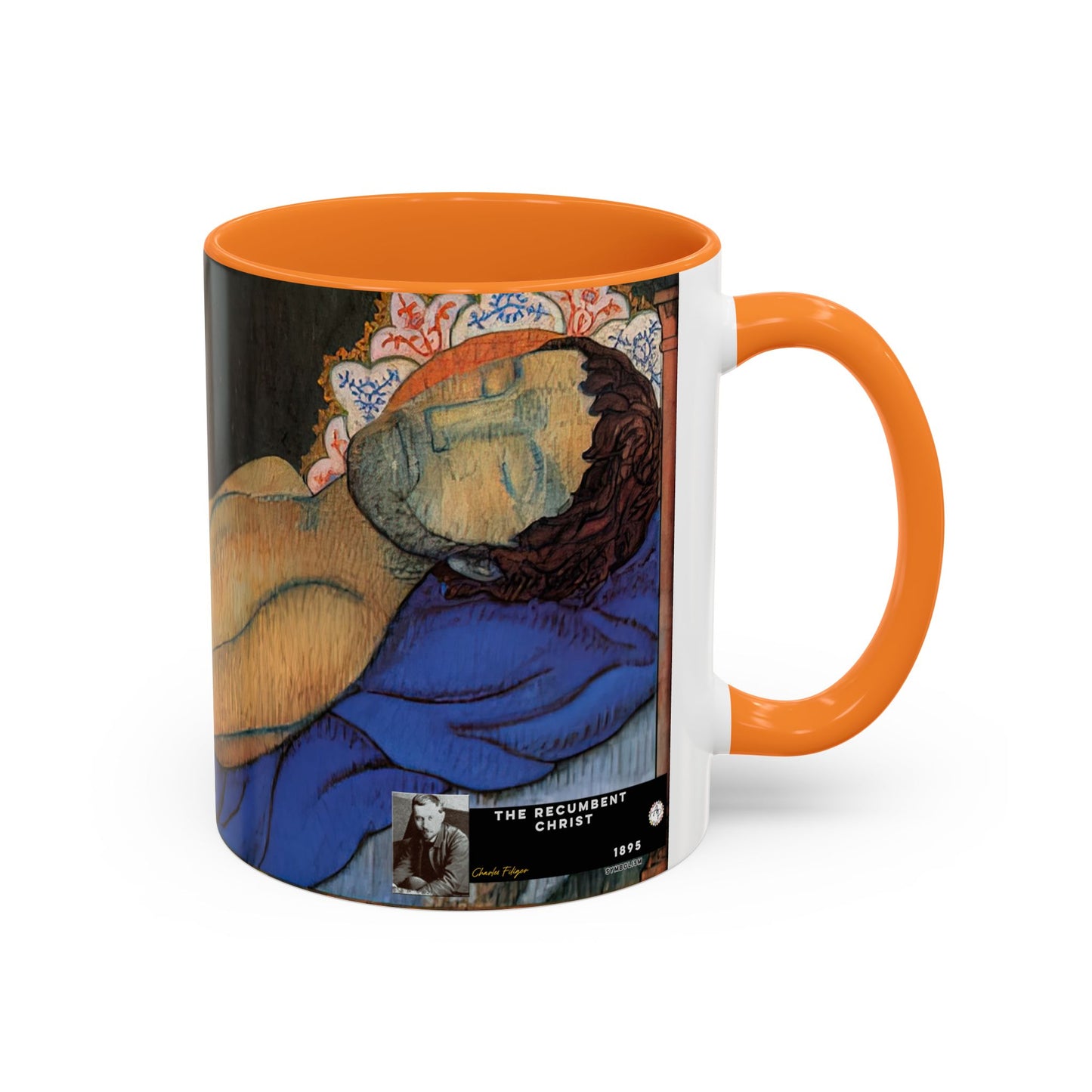 Filiger, Charles - The Recumbent Christ (1895) - Colorful Accent Mugs
