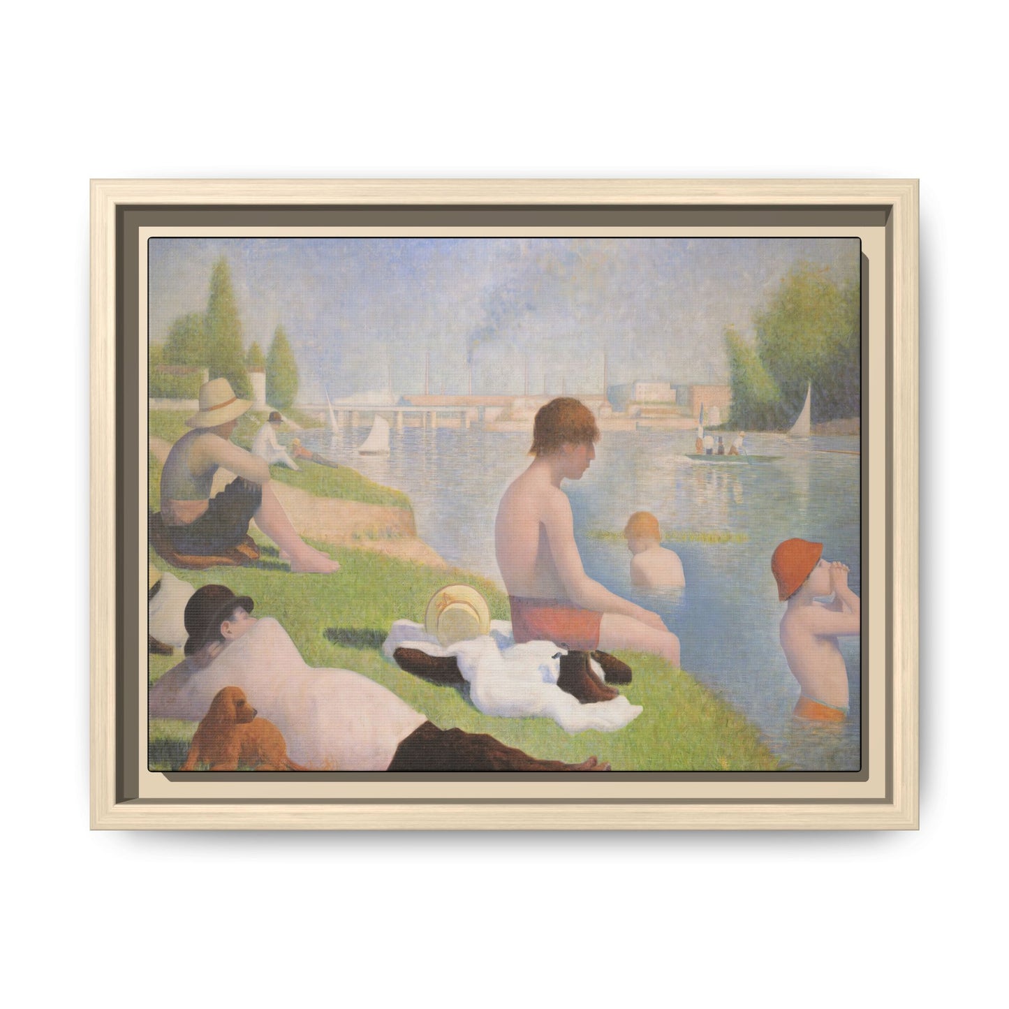 Seurat, Georges - Bathers at Asnières (1884) - Matte Canvas, Framed