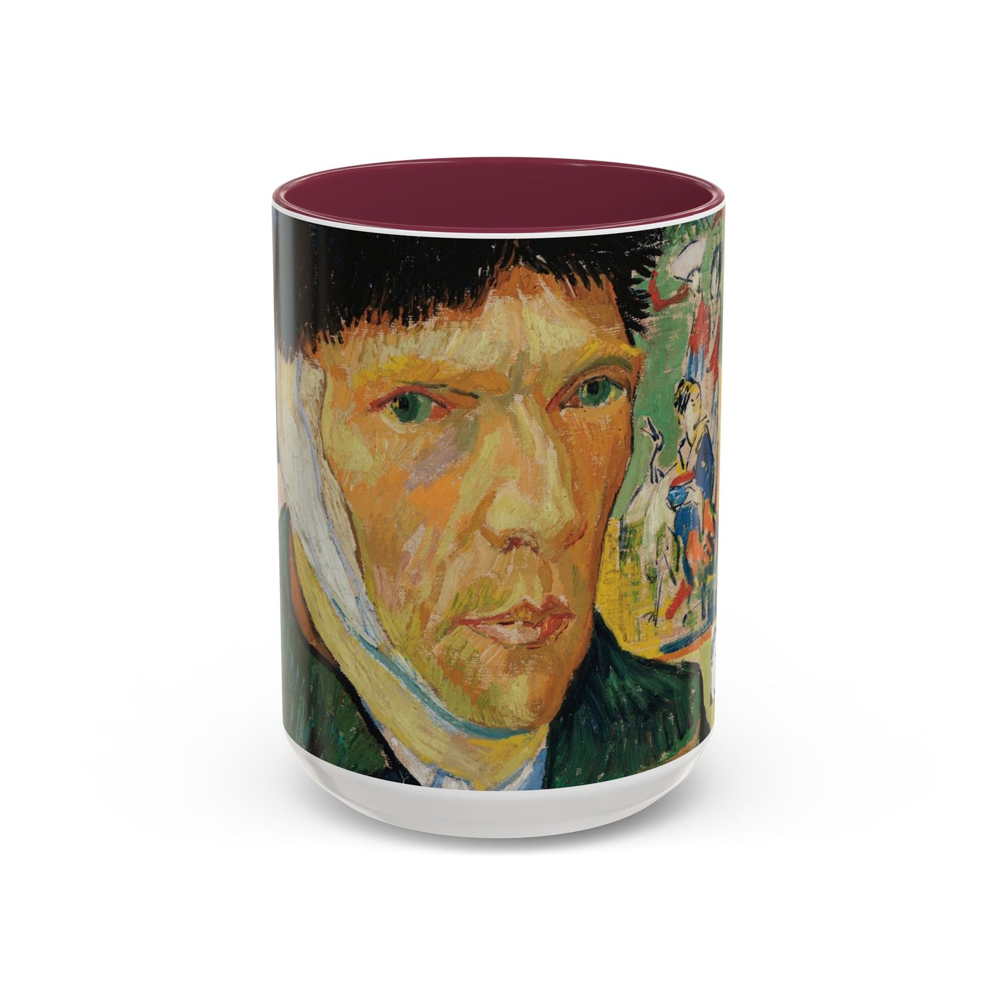Van Gogh, Vincent - Self Portrait with Bandaged Ear (1889) - Colorful Accent Mugs