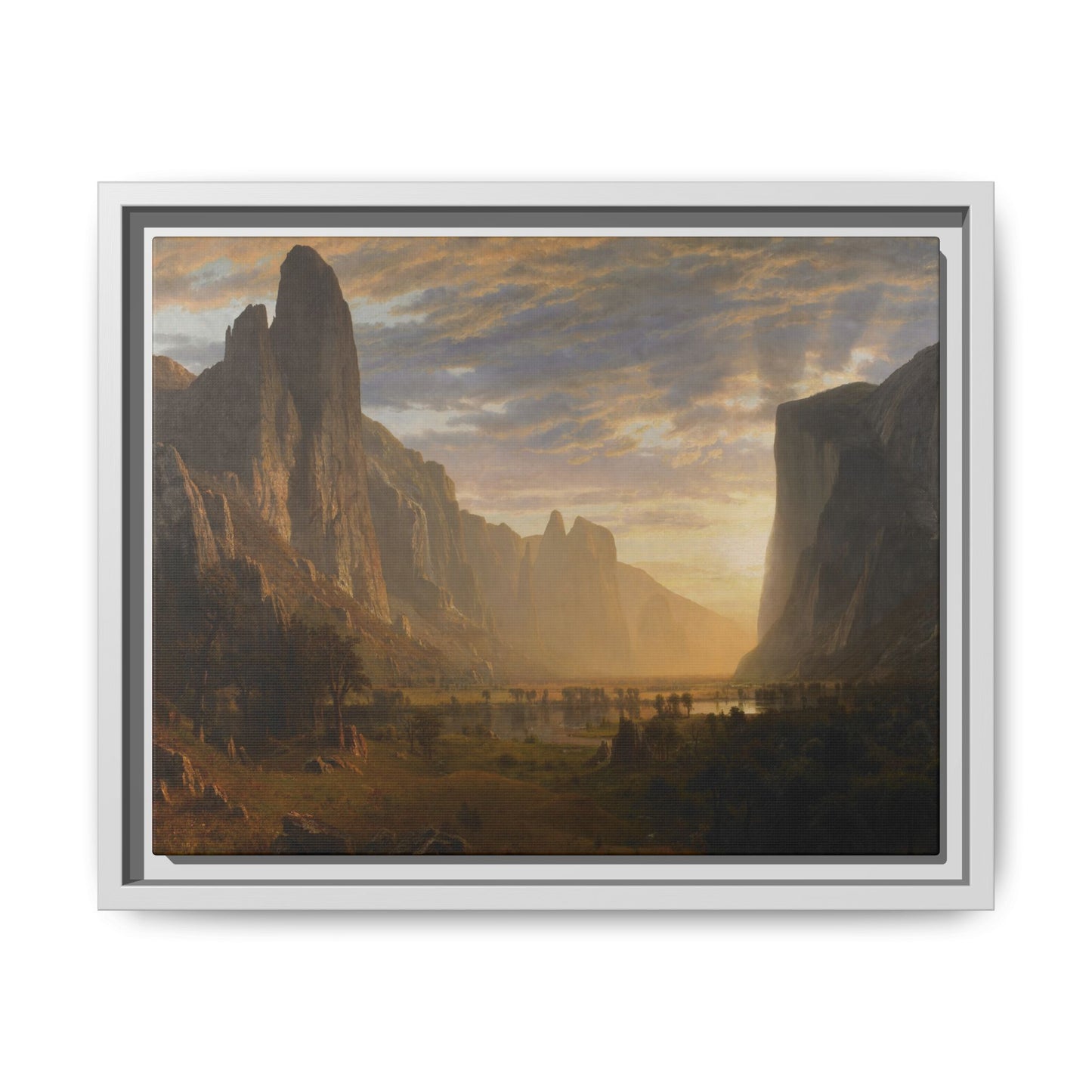 Bierstadt, Albert - Looking Down Yosemite Valley (1865) - Matte Canvas, Framed
