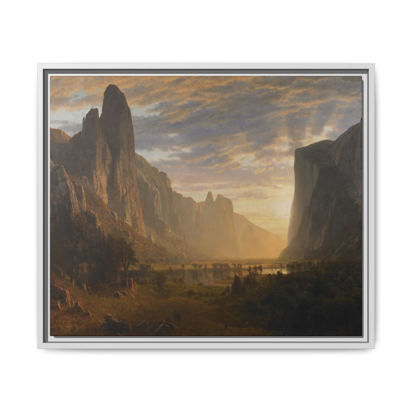 Bierstadt, Albert - Looking Down Yosemite Valley (1865) - Matte Canvas, Framed