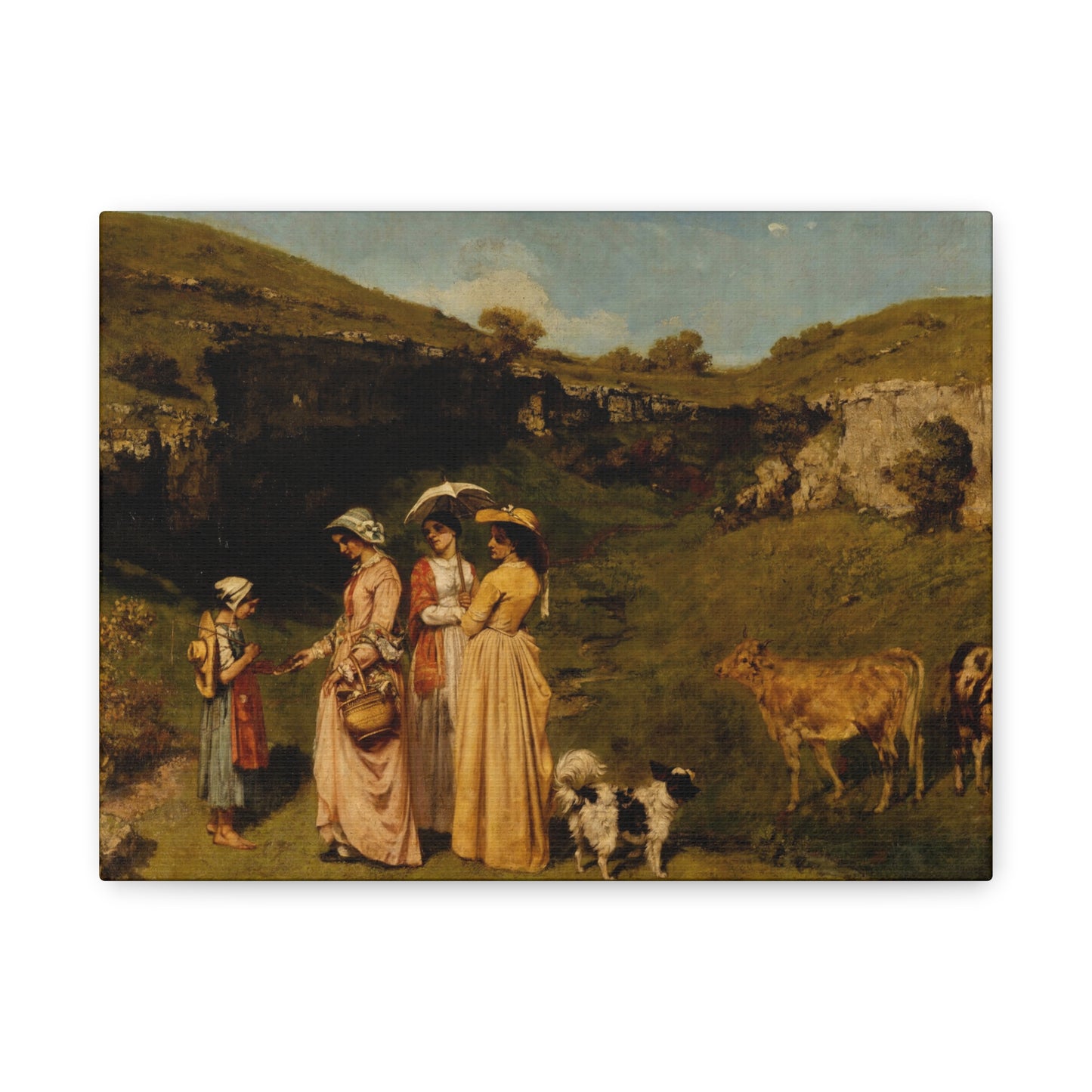 Courbet, Gustave - Young Ladies of the Village (1851) - Canvas Block, unframed