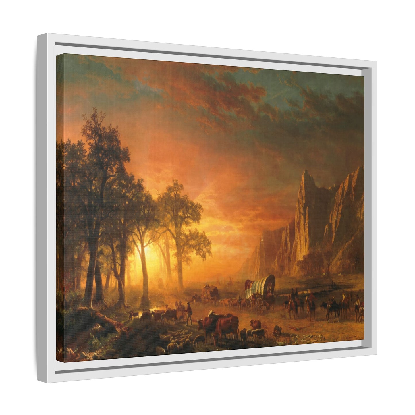 Bierstadt, Albert - Emigrants Crossing the Plains (1867) - Matte Canvas, Framed