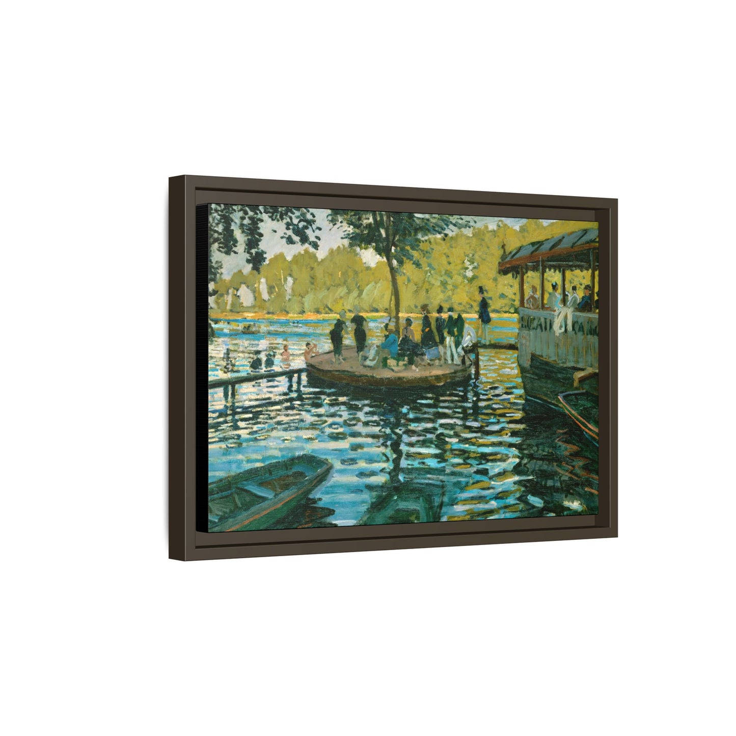 Monet, Claude - La Grenouillere (1869) - Matte Canvas, Framed