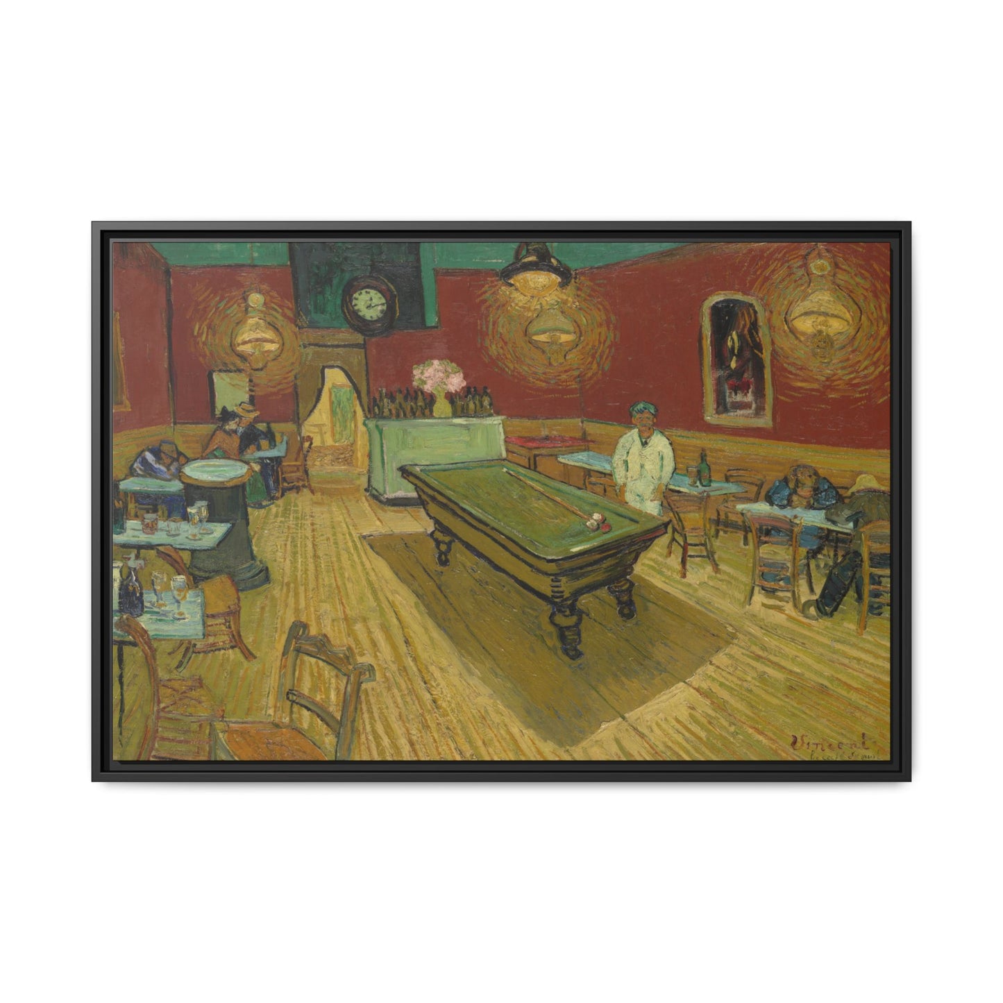 Van Gogh, Vincent - The Night Cafe (1888) - Matte Canvas, Framed