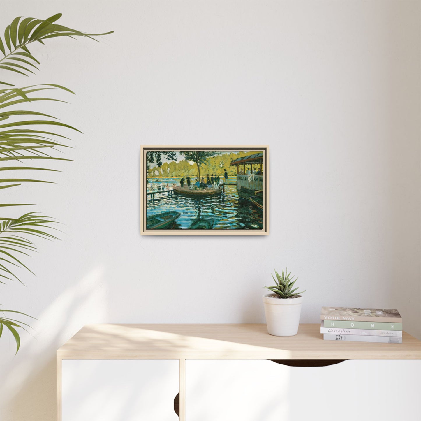 Monet, Claude - La Grenouillere (1869) - Matte Canvas, Framed