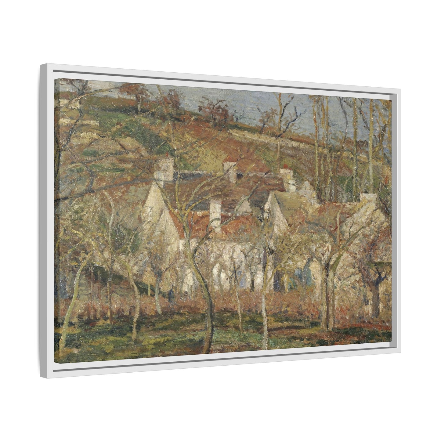 Pissarro, Camille - Red Roofs, Corner of a Village in Winter (1877) - Matte Canvas, Framed